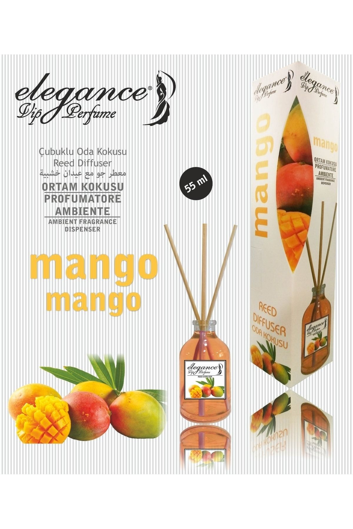 Elegance vip Perfume Özel Fiyat - Mango Reed Diffuser Bambu Cubuklu Oda Kokusu (55 Ml)