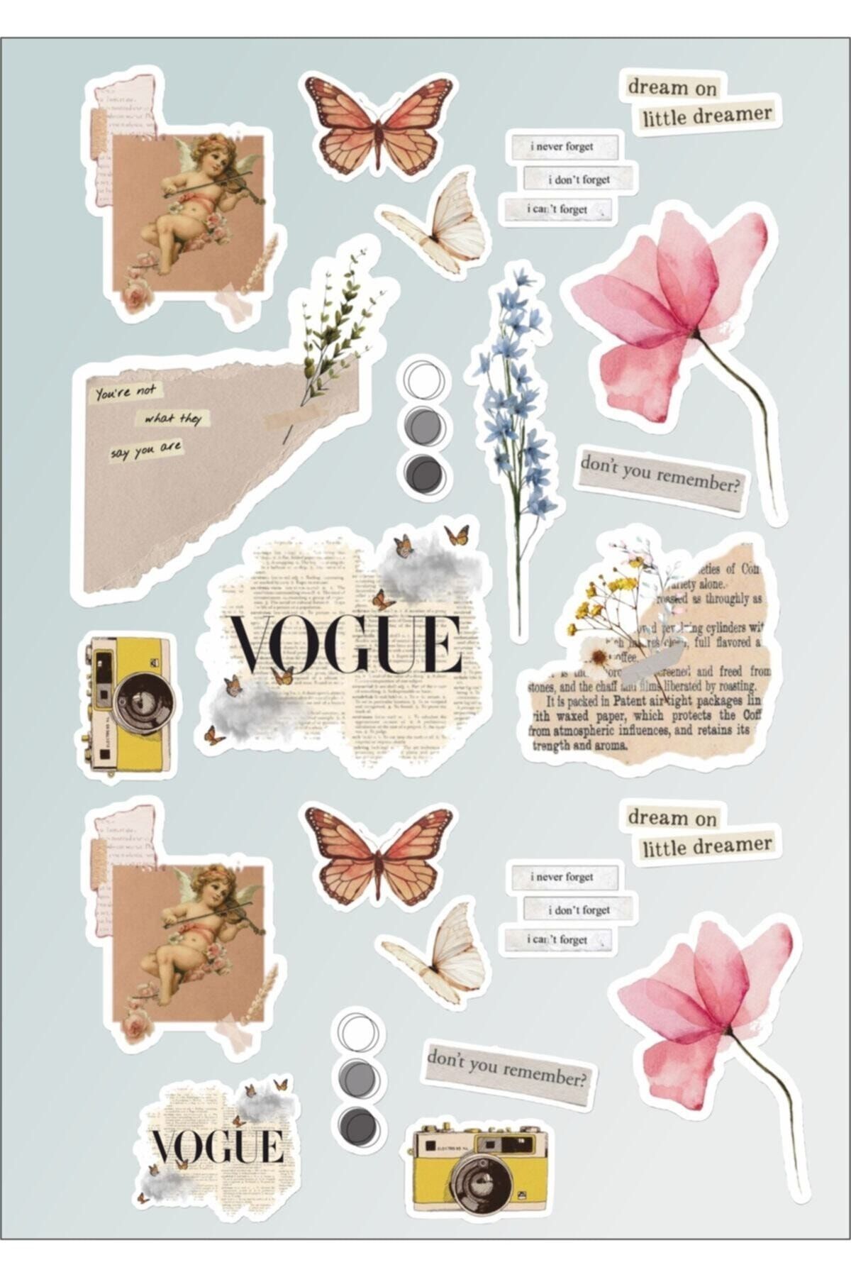 Sticker Adresim Vogue Sticker Seti Planner Ajanda Bullet Journal İçin Uygun Set