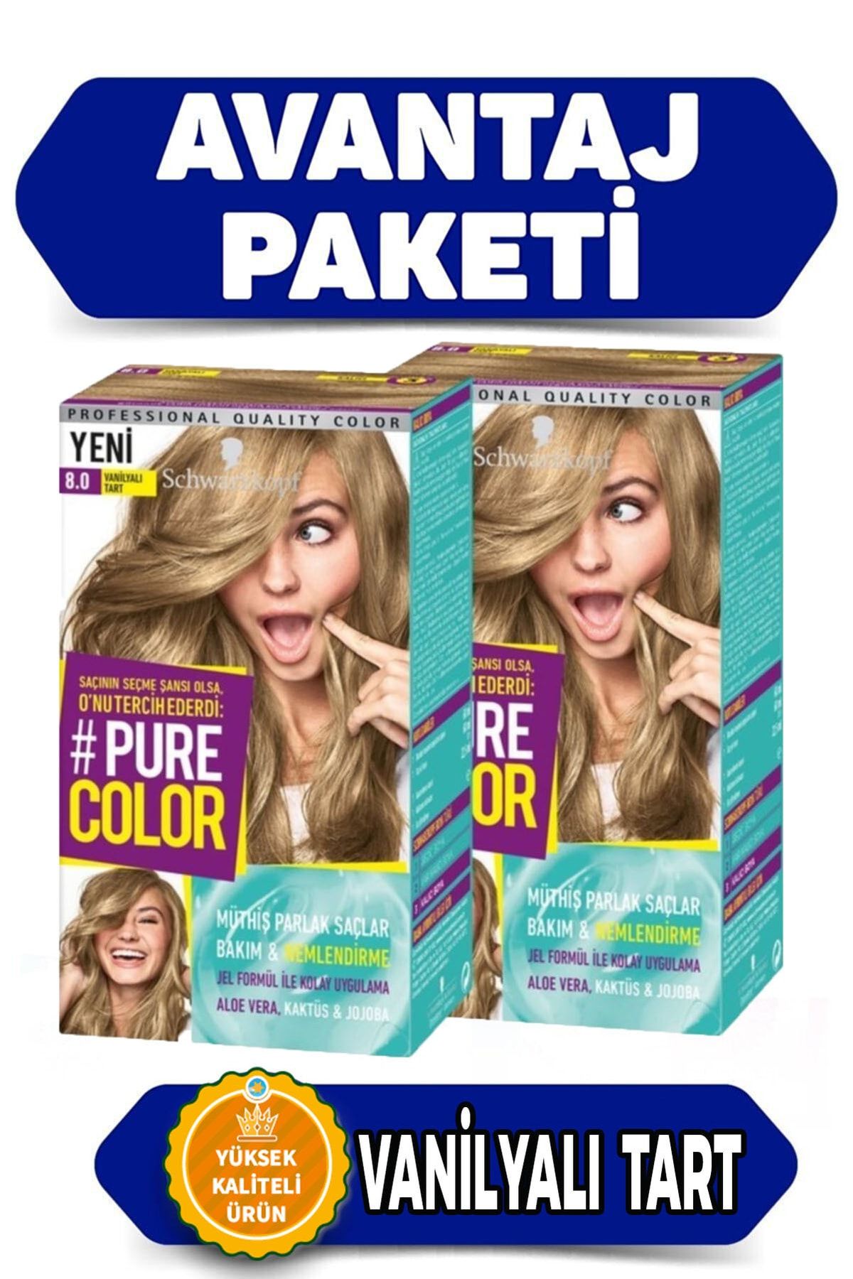 Pure Color Mütiş Parlak Saçlar Bakım Ve Nemlendirici 8 - 0 Vanilyalı Tart 2 Li Set