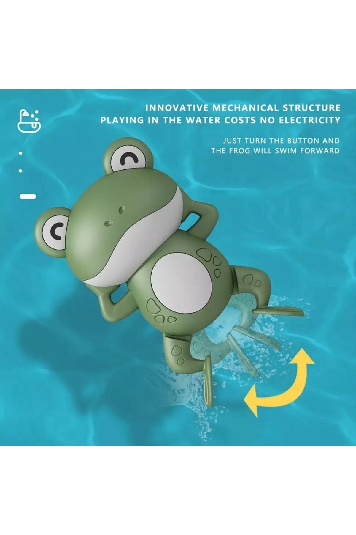 Carthusia Yüzen Kurbağa Banyo Arkadaşı Kurmalı Banyo Oyucağı - Yeşil Kurbağa Yüzen Oyun Arkadaşı