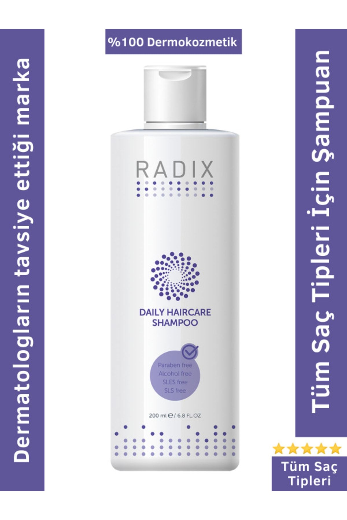 Radix Tüm Saç Tipleri Için Günlük Bakım Şampuanı - Daily Haircare Shampoo 200 Ml 8681877436196