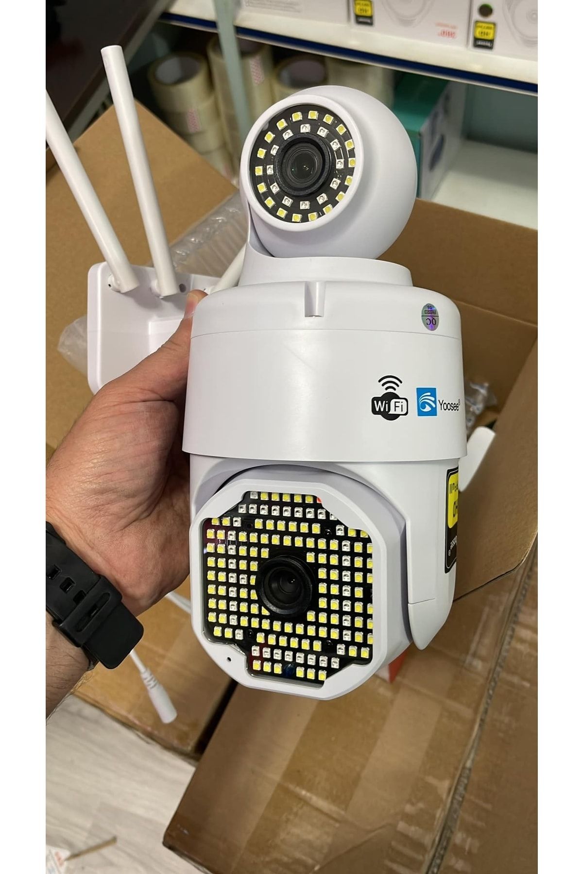 yoosee Ys-06 Pro Max Çift Kameralı Wifi Güvenlik Kamerası Dış Ortam 4 Anten 3mp Orjinal Faturalı