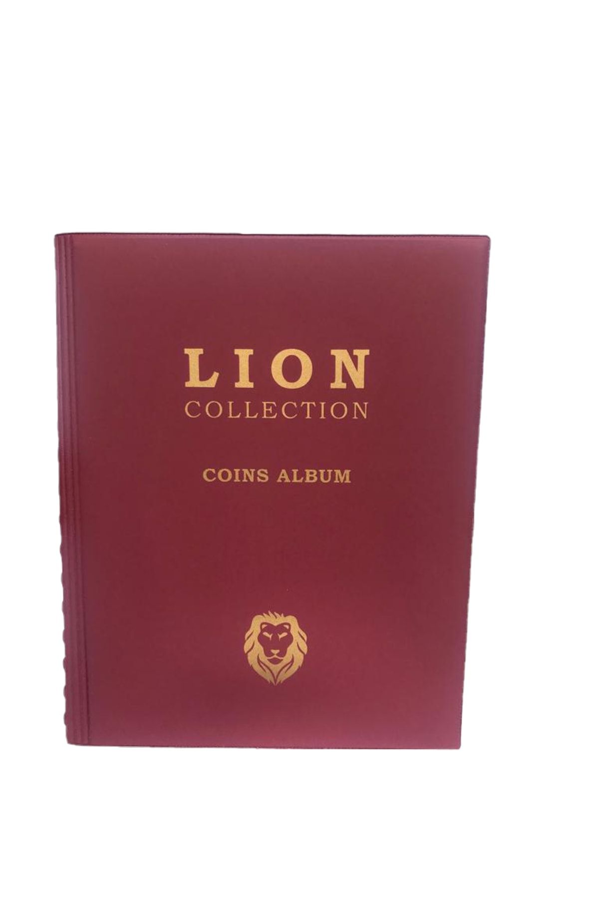 Lion Delüks Madeni Para Albümü 12 Sayfa (210mmx265mm) - 372 Cepli - Bordo