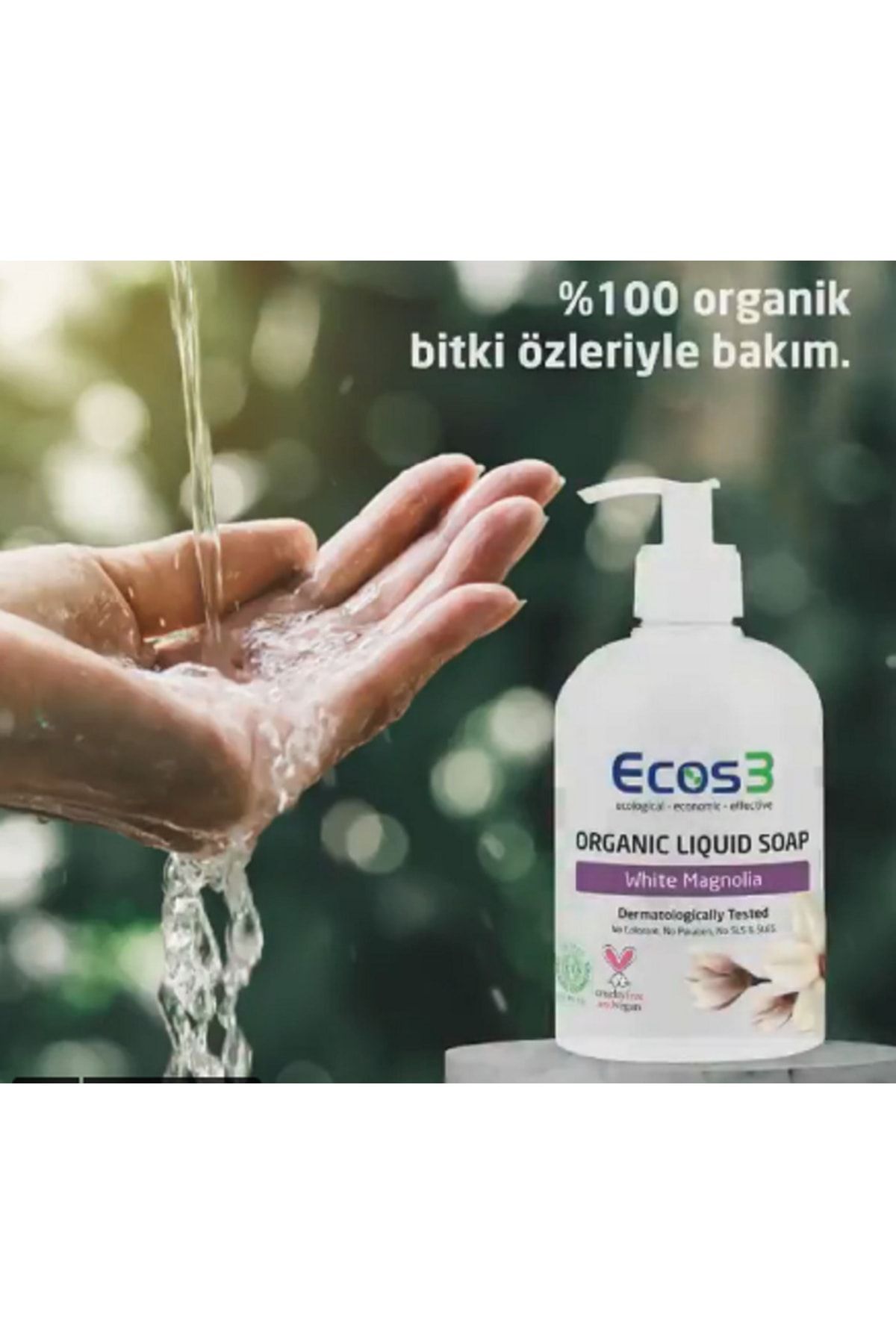 Ecos3 Organik Sıvı Sabun Beyaz Manolya 500 ml