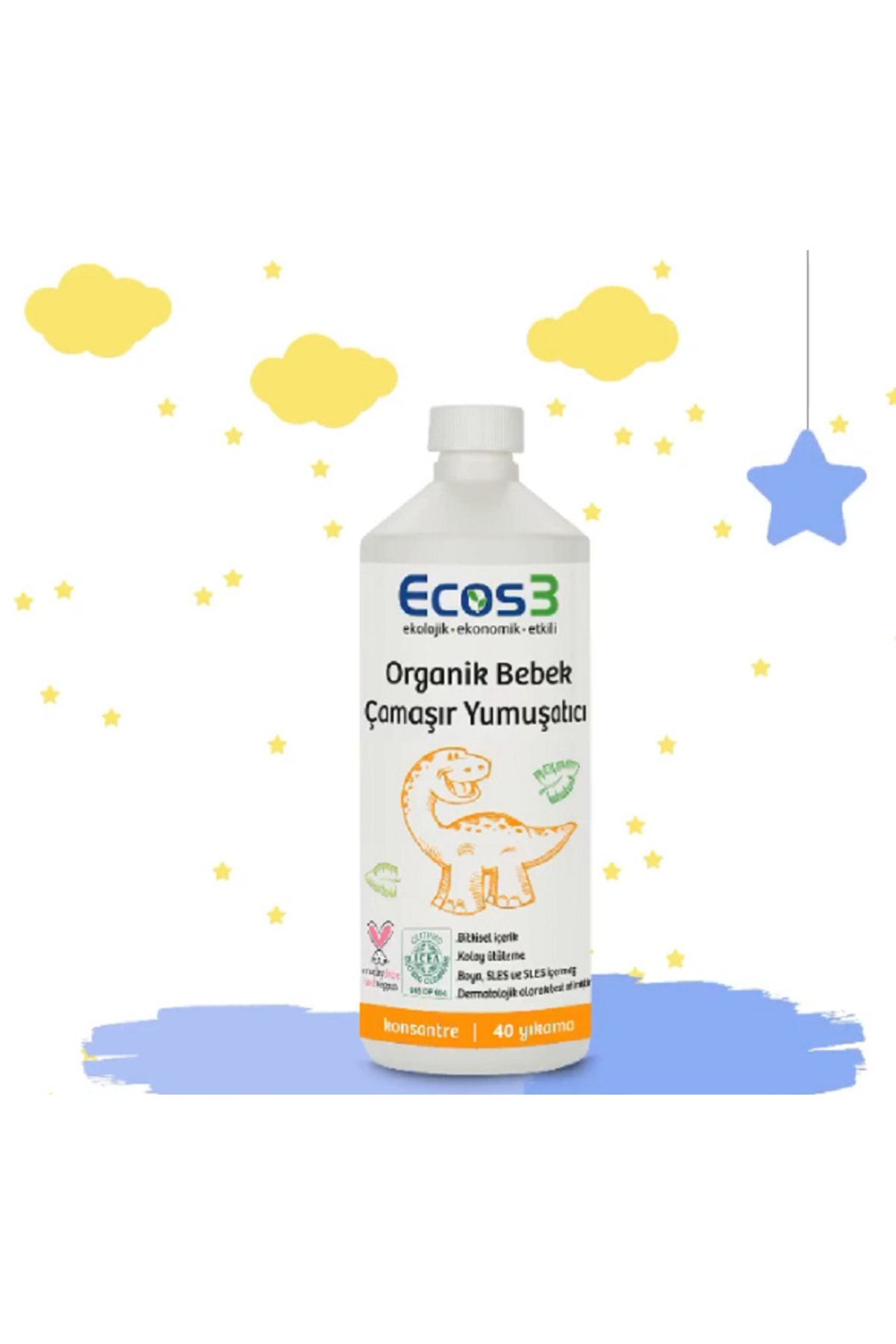 Ecos3 Organik Bebek Çamaşır Yumuşatıcı 1000 Ml 40 Yıkama