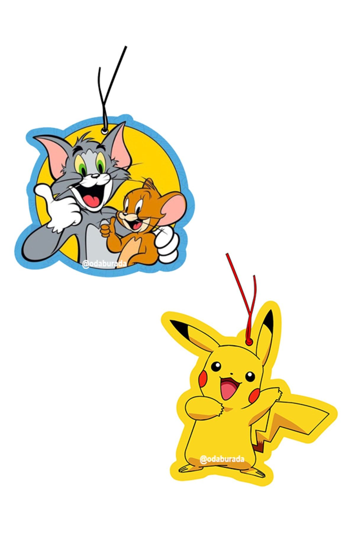 odaburada 2'li Tom&jerry Ve Pikachu Set Dekoratif Oto Kokusu Ve Aksesuarı