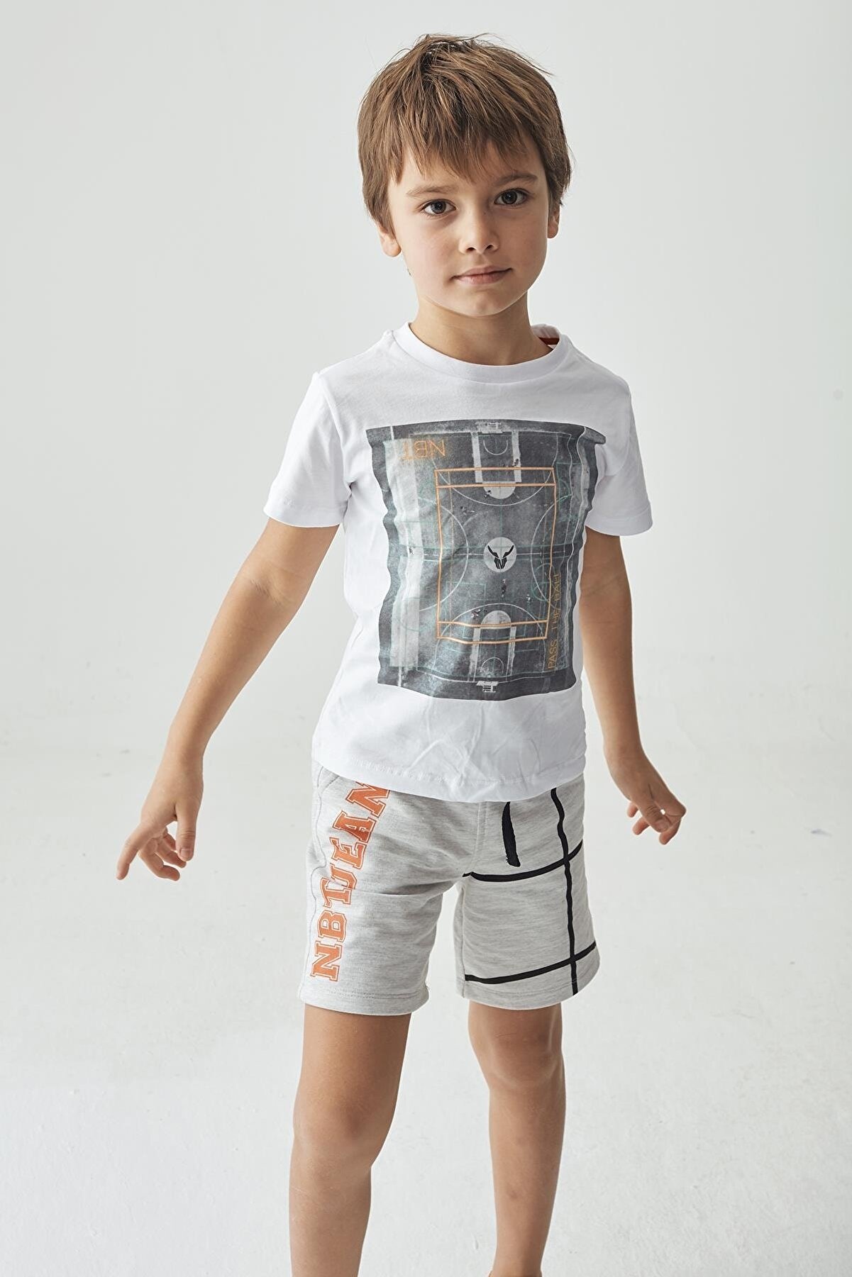 Nebbati Erkek Çocuk Beyaz T-shirt