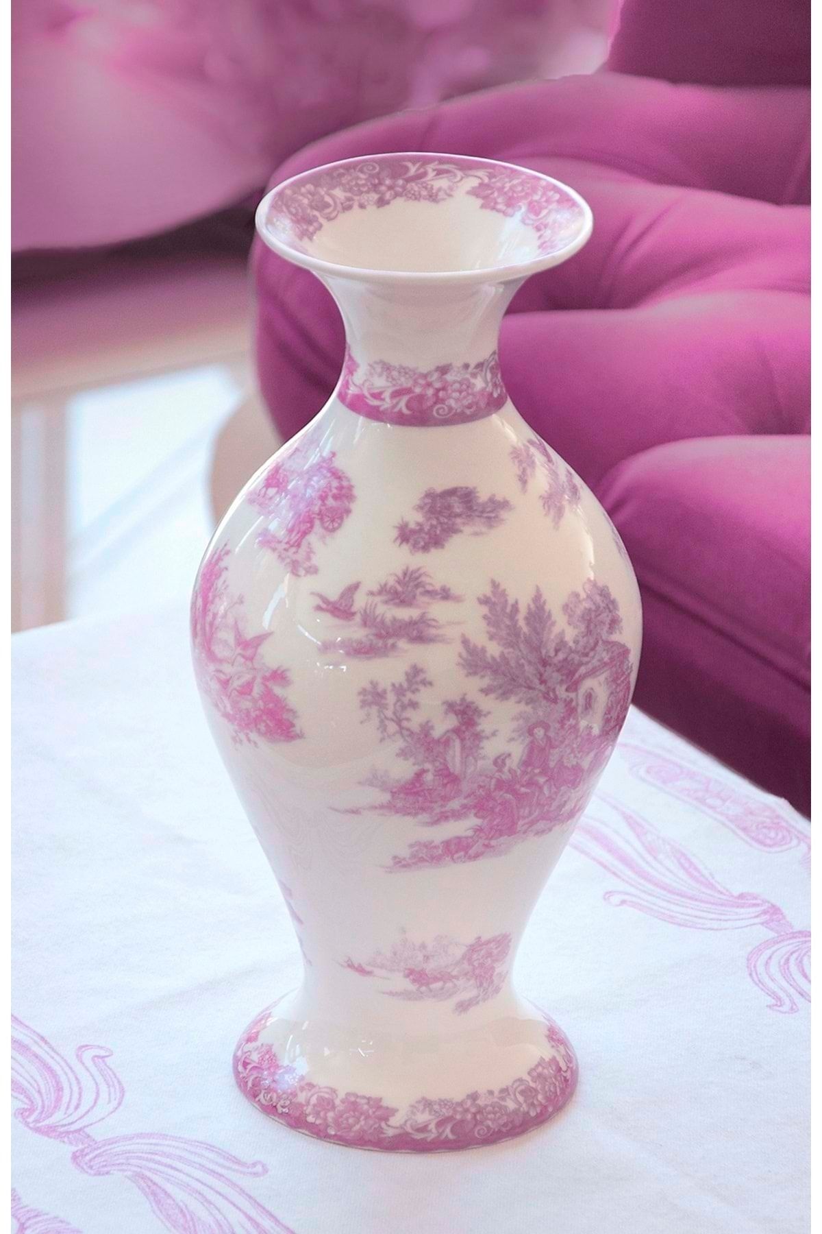 Bursa Porselen Dekor Antik Lilac Porselen Vazo