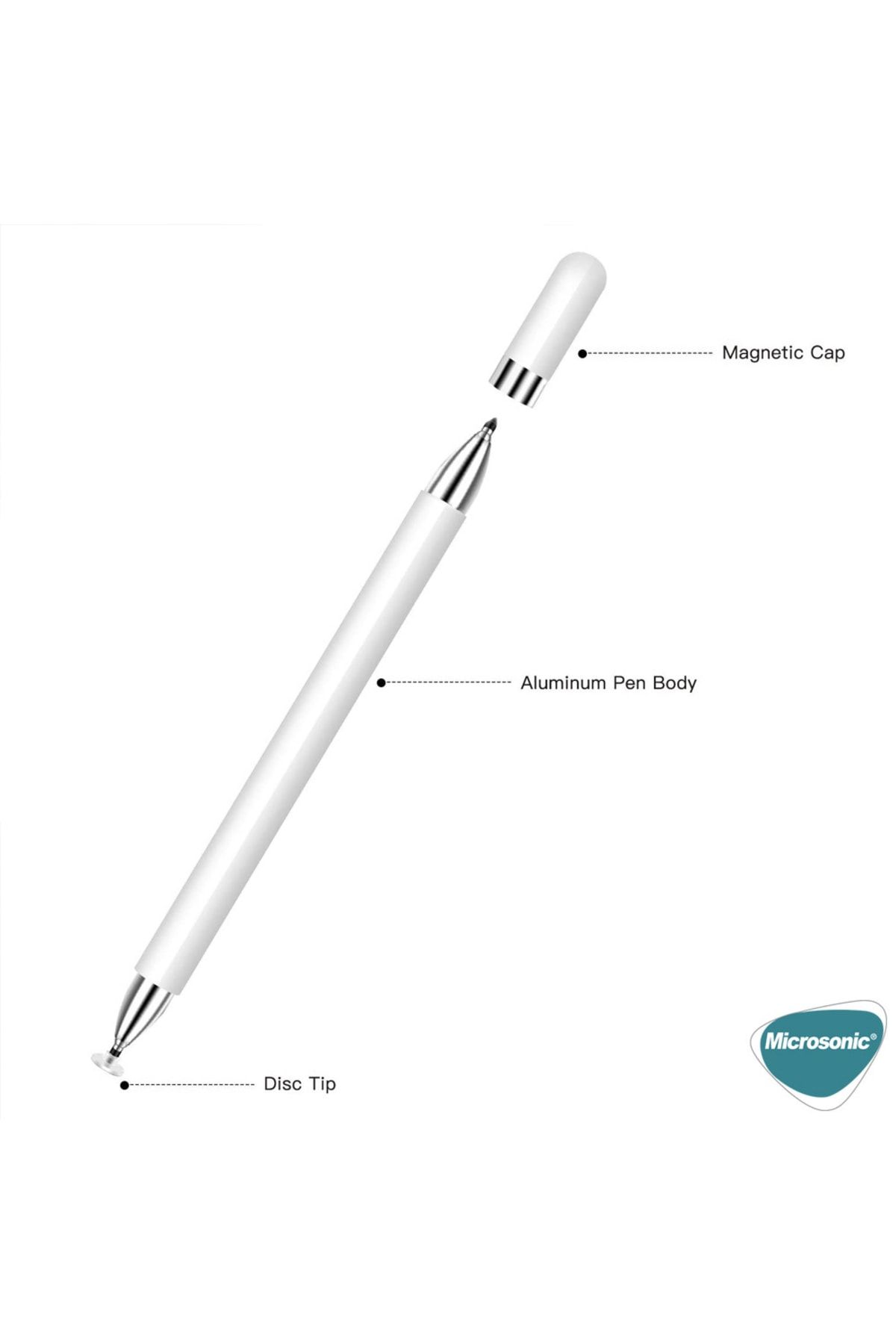 Microsonic Beyaz Pencil Ultra Hassas Dokunmatik Çizim Kalemi