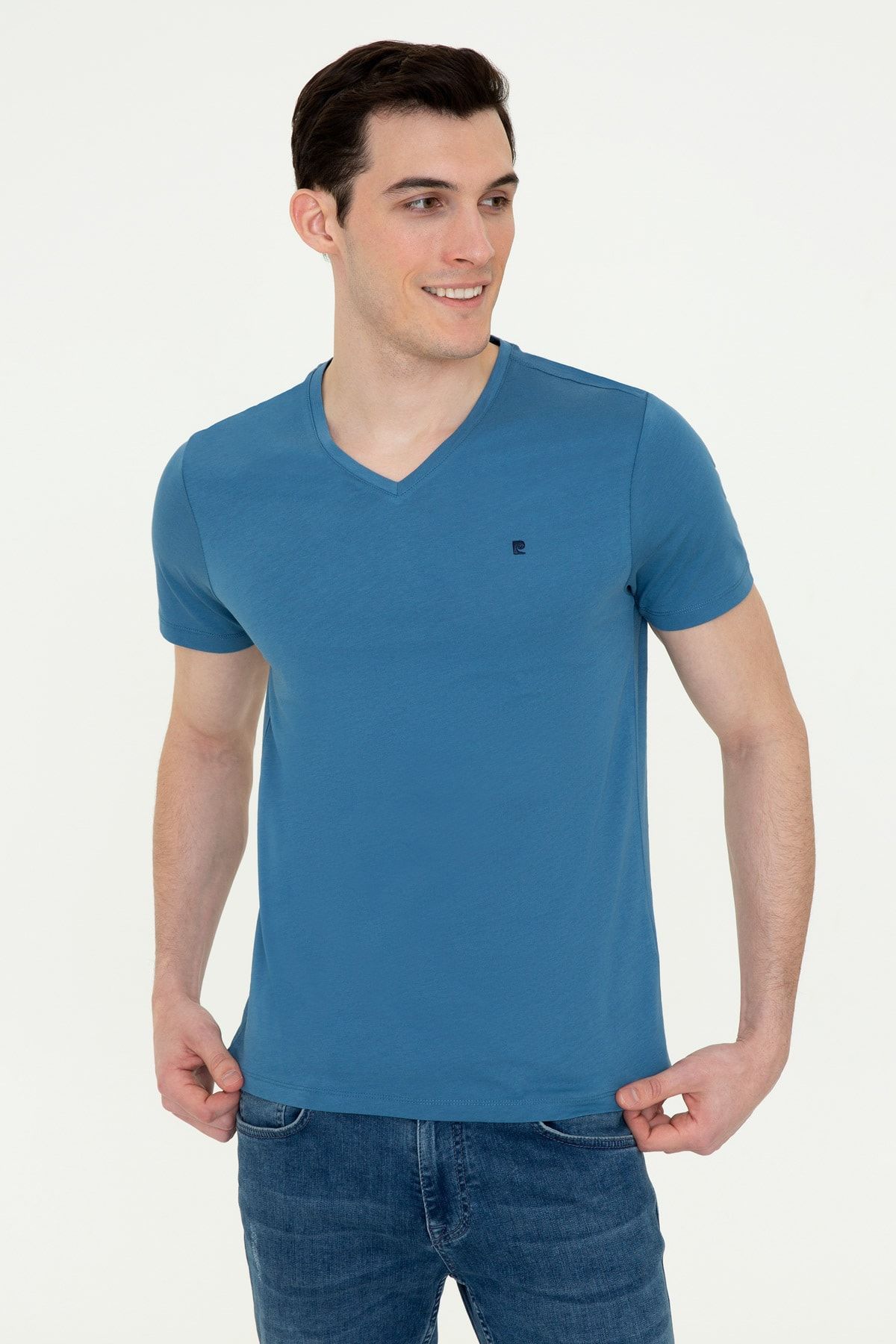 Pierre Cardin Erkek Indigo T-Shirt G021Gl011.000.1431750