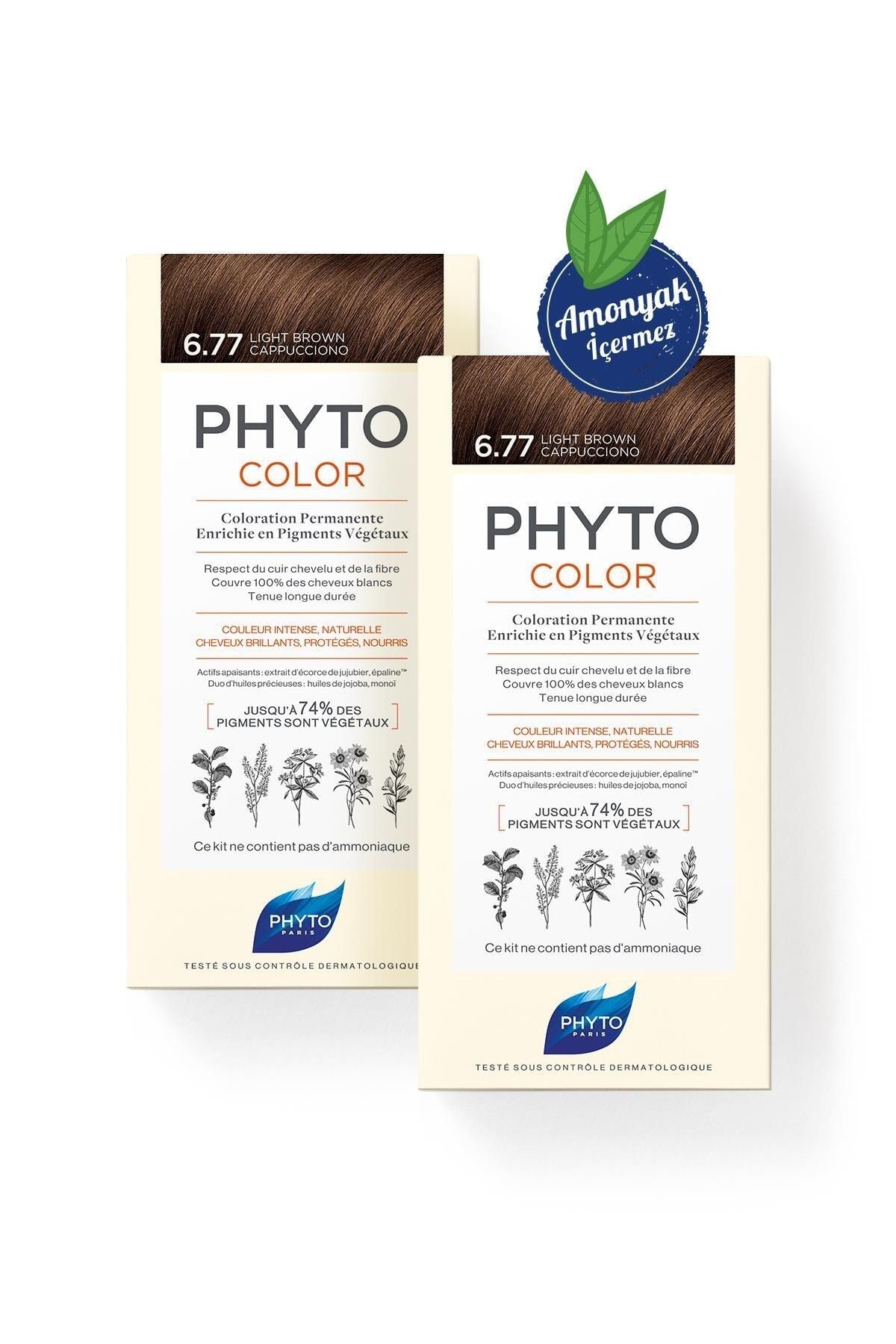 Phyto Color 6.77 Cappucino Kahve Amonyaksız Kalıcı Bitkisel Saç Boyası Ikili Avantaj Set