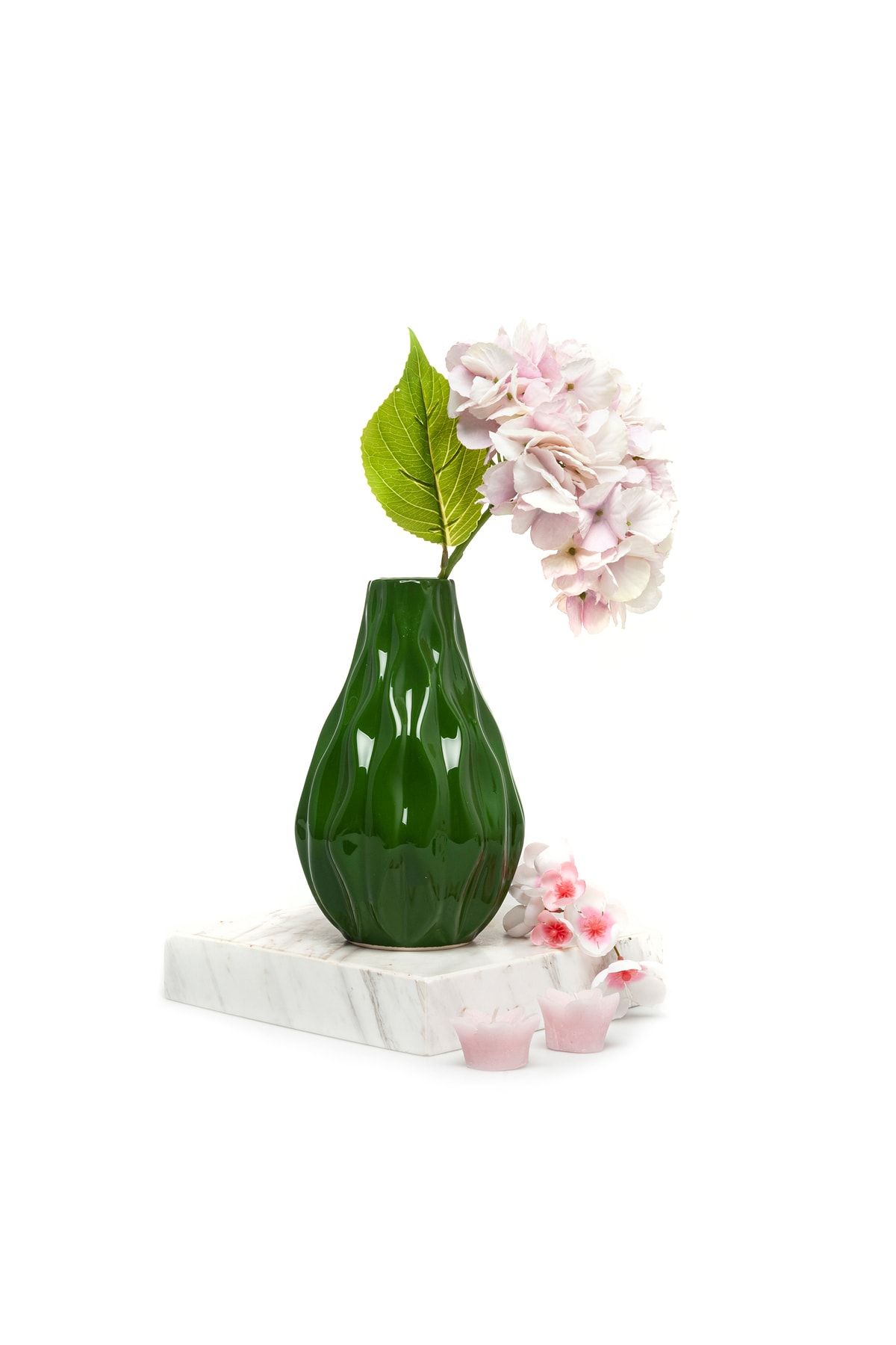 ANGDESİGN Ang Design Magnolia Vazo Eskitme Yeşil