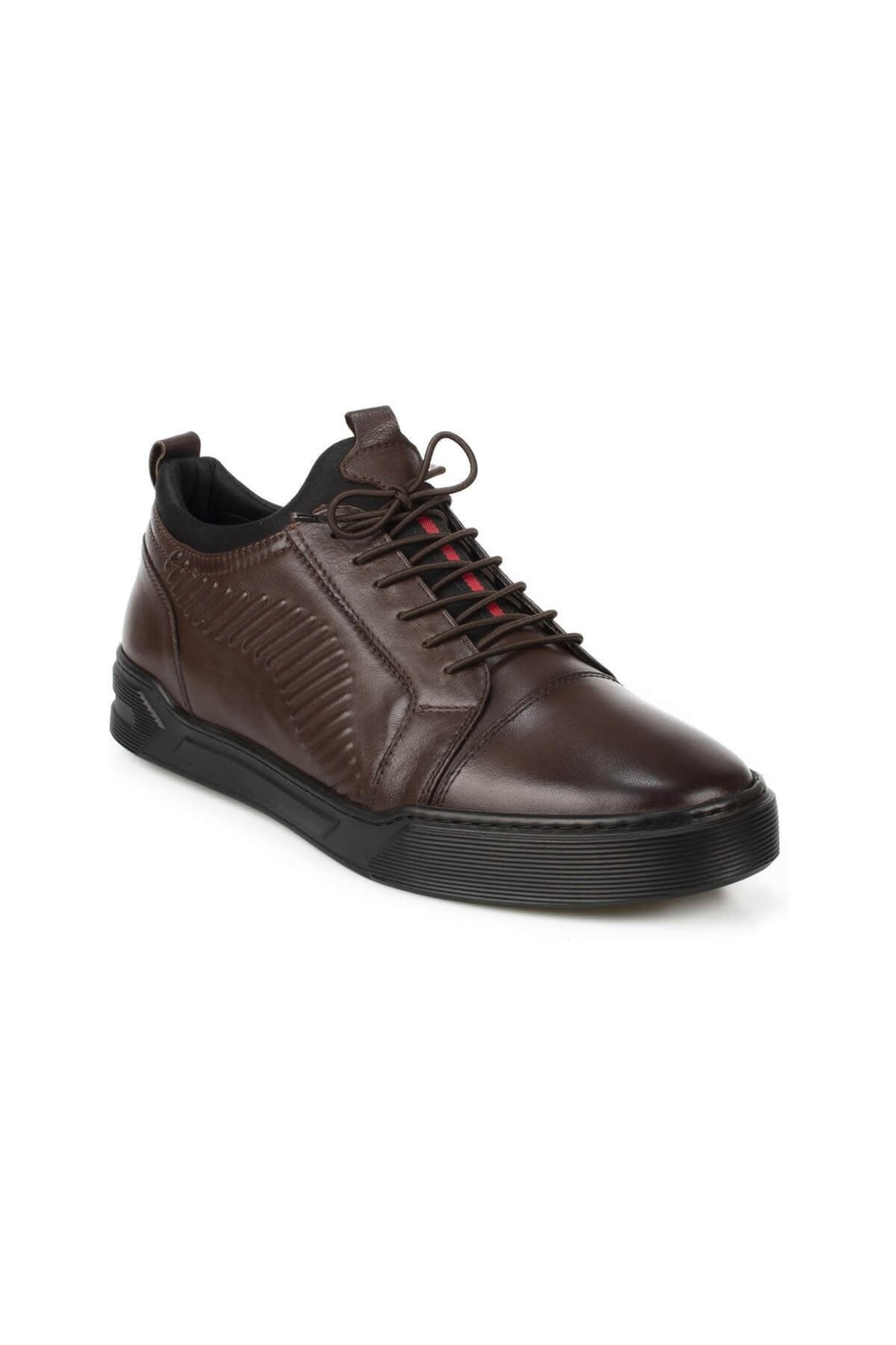 MARCOMEN Kahverengi Hakiki Deri Erkek Günlük Sneaker Ayakkabı - 14066