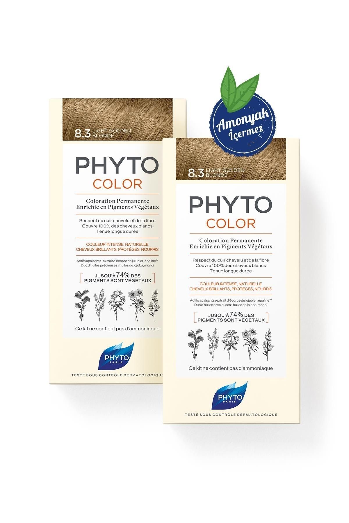 Phyto Phytocolor 8.3 Sarı Dore Amonyaksız Kalıcı Bitkisel Saç Boyası İkili Avantaj Set