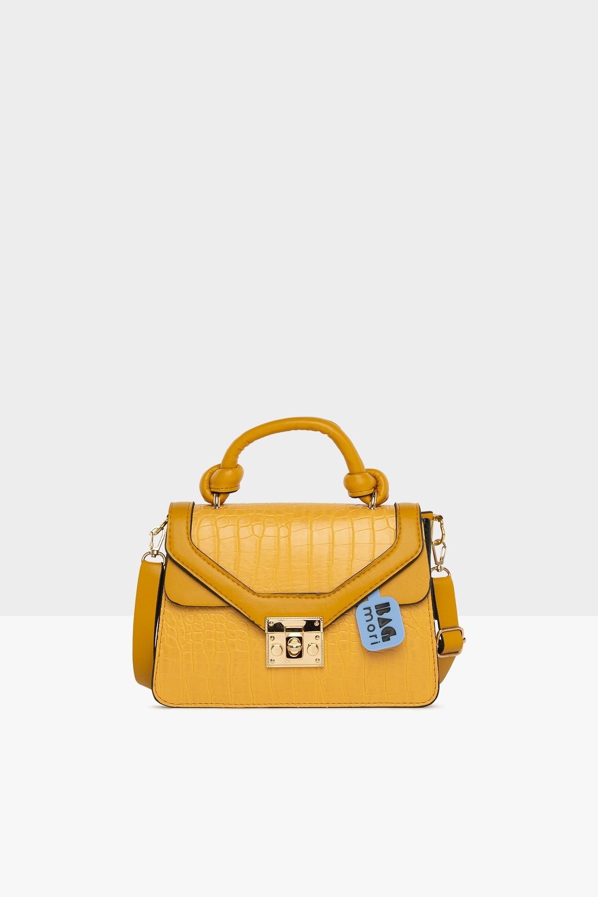 Bagmori Sarı Kadın Bağlama Askılı Mini Kutu Çanta M000005452