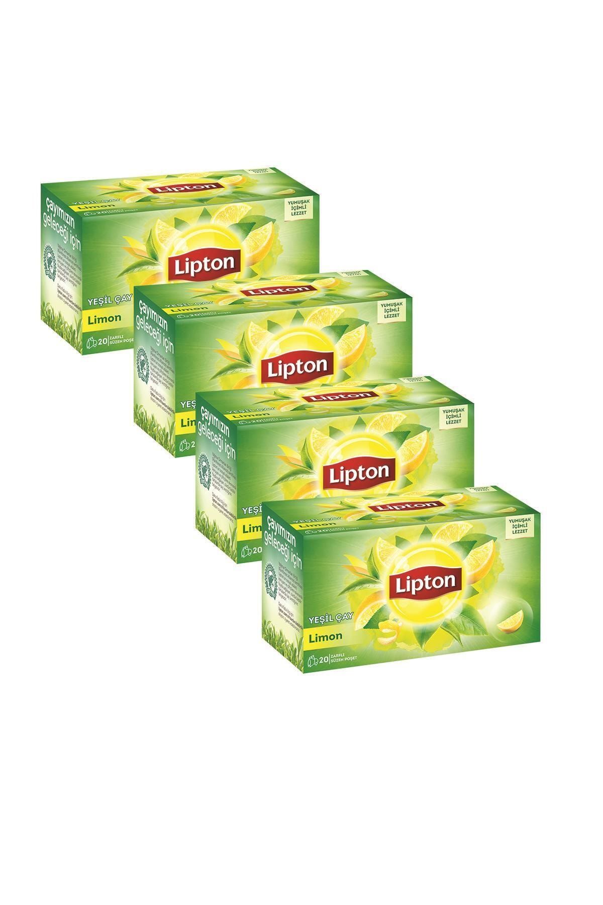 Lipton Berrak Yesil Cay Limonlu 20'li Bardak Poset X 4 Adet