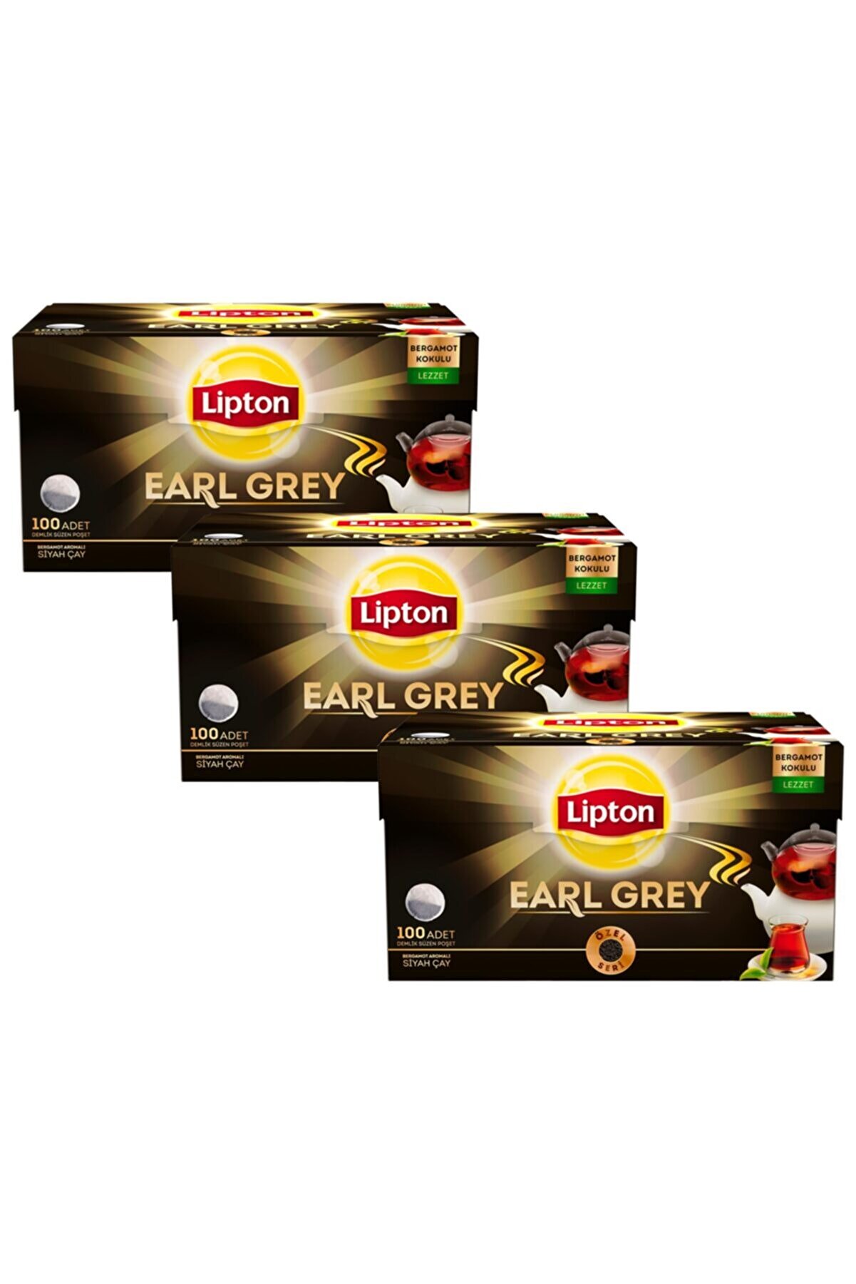 Lipton Earl Grey Demlik Poşet Çay 100'lü X 3 Adet