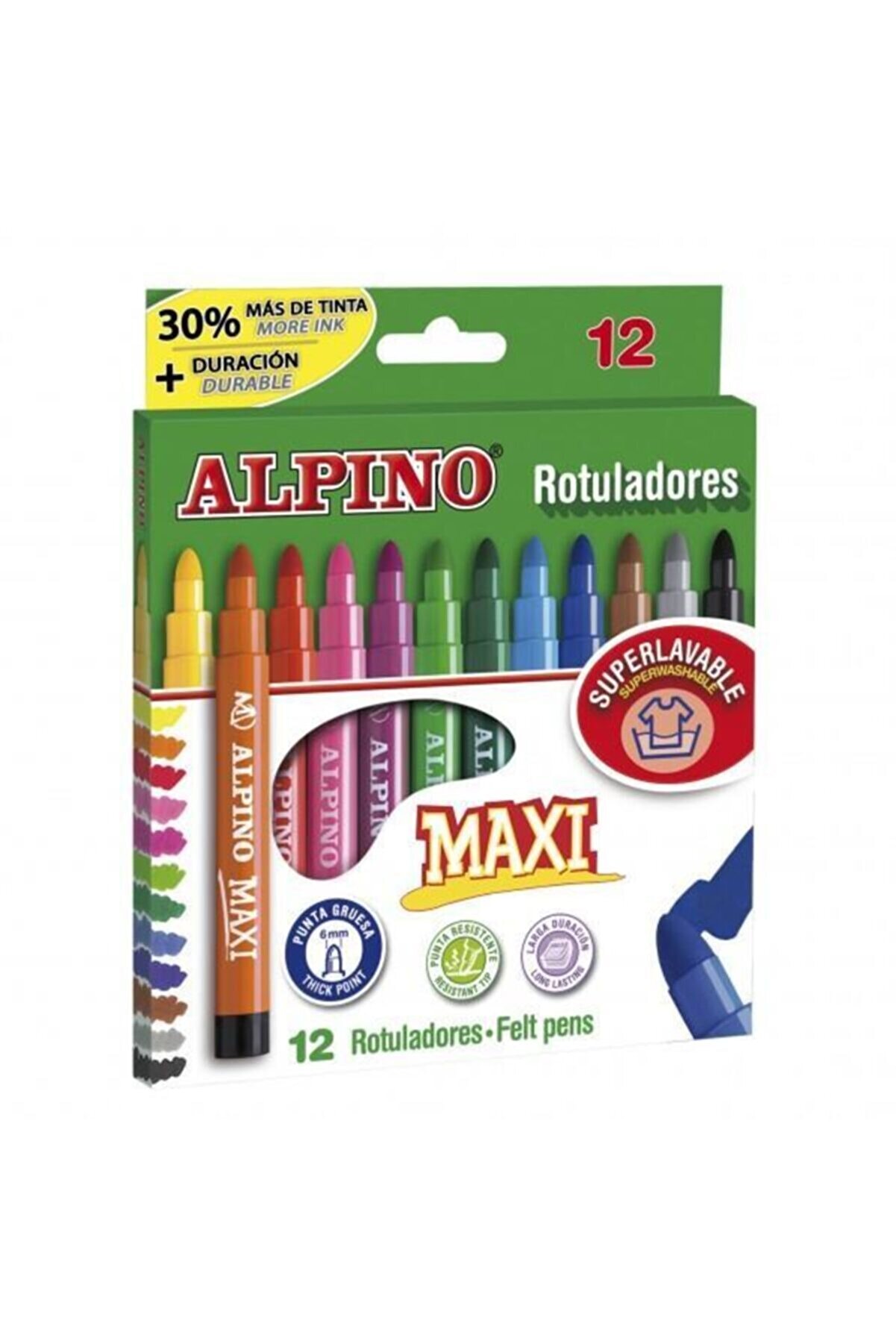 Alpino Ar06 Maxı Keçeli Kalem 12 Renk