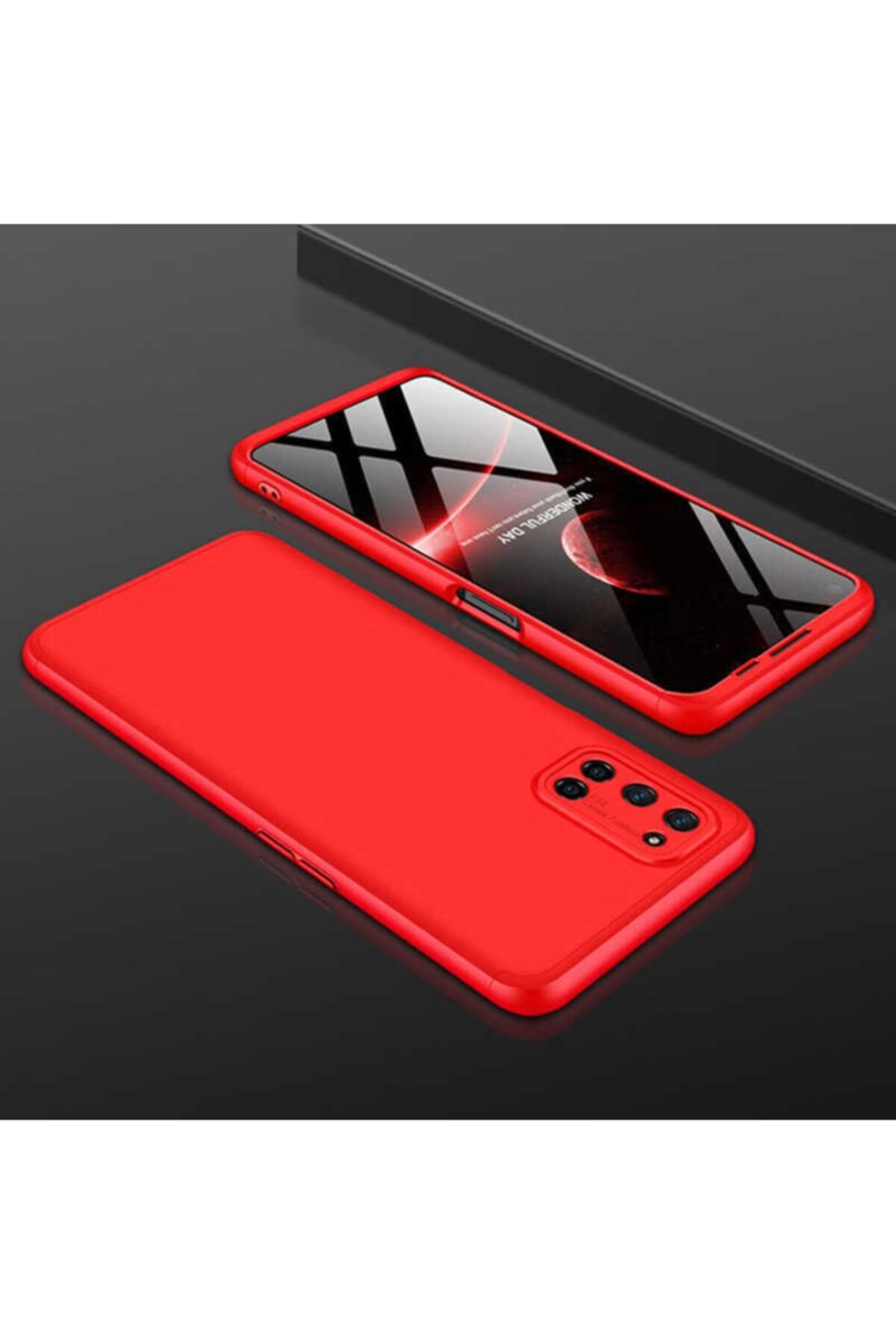 Telefon Aksesuarları Oppo A52 Oppo Sert Silikon Kılıf Kırmızı