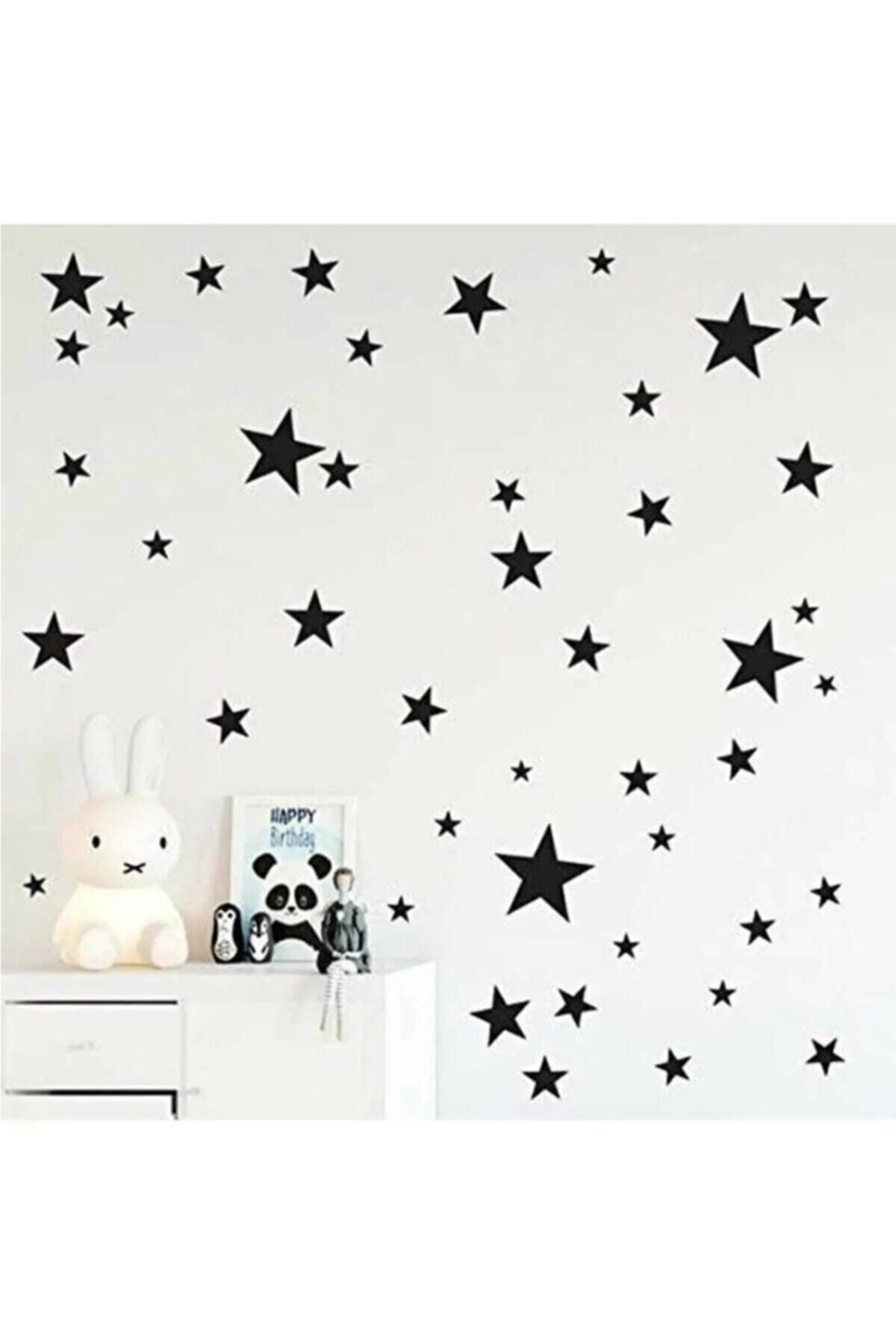 Walldeco Siyah Yıldız Duvar Sticker 3-4-5cm 144 adet