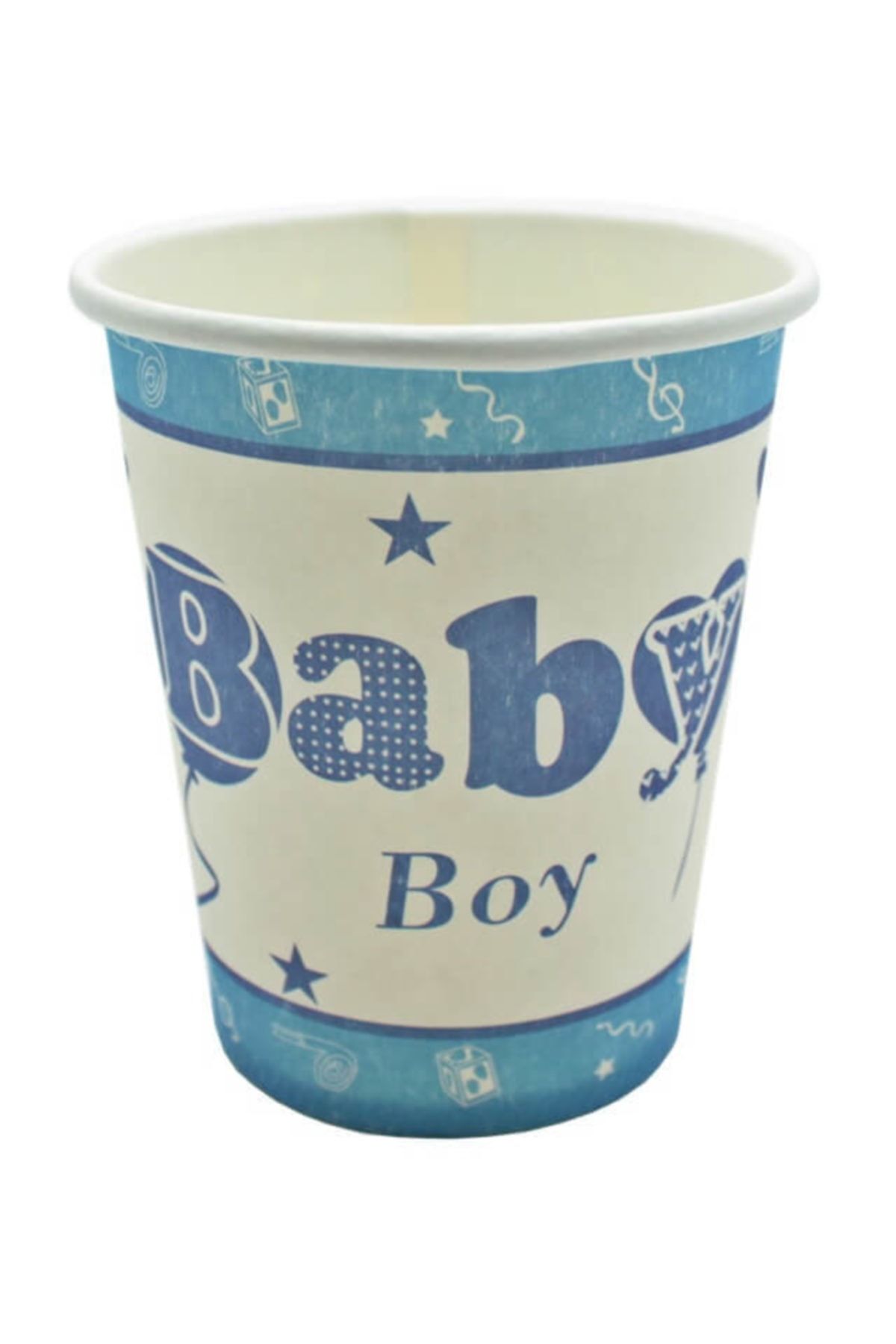 Süsle Baby Party Baby Shower Karton Bardak, Mavi - 8 Adet