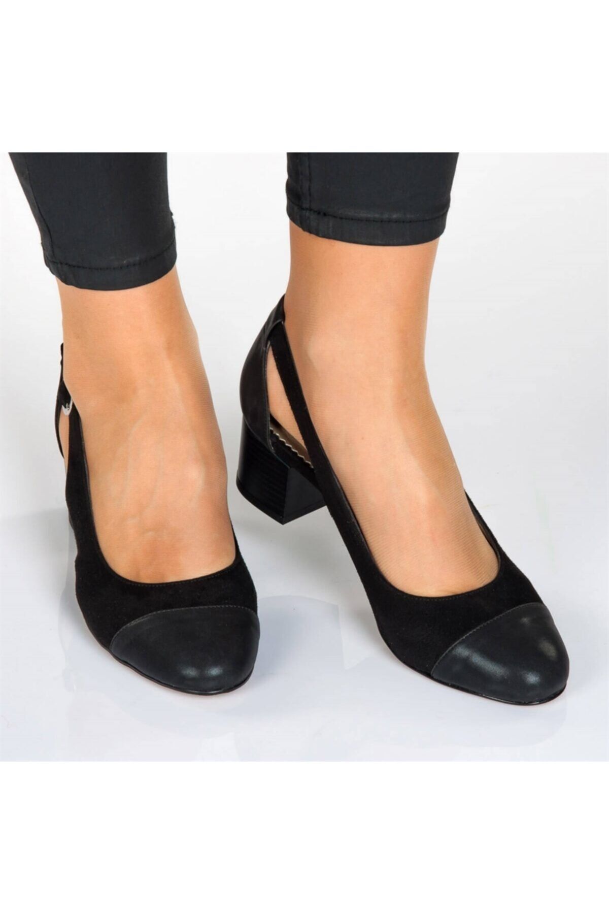 İriadam 15105 Siyah Süet Siyah Analin Büyük Numara Bayan Ayakkabılar
