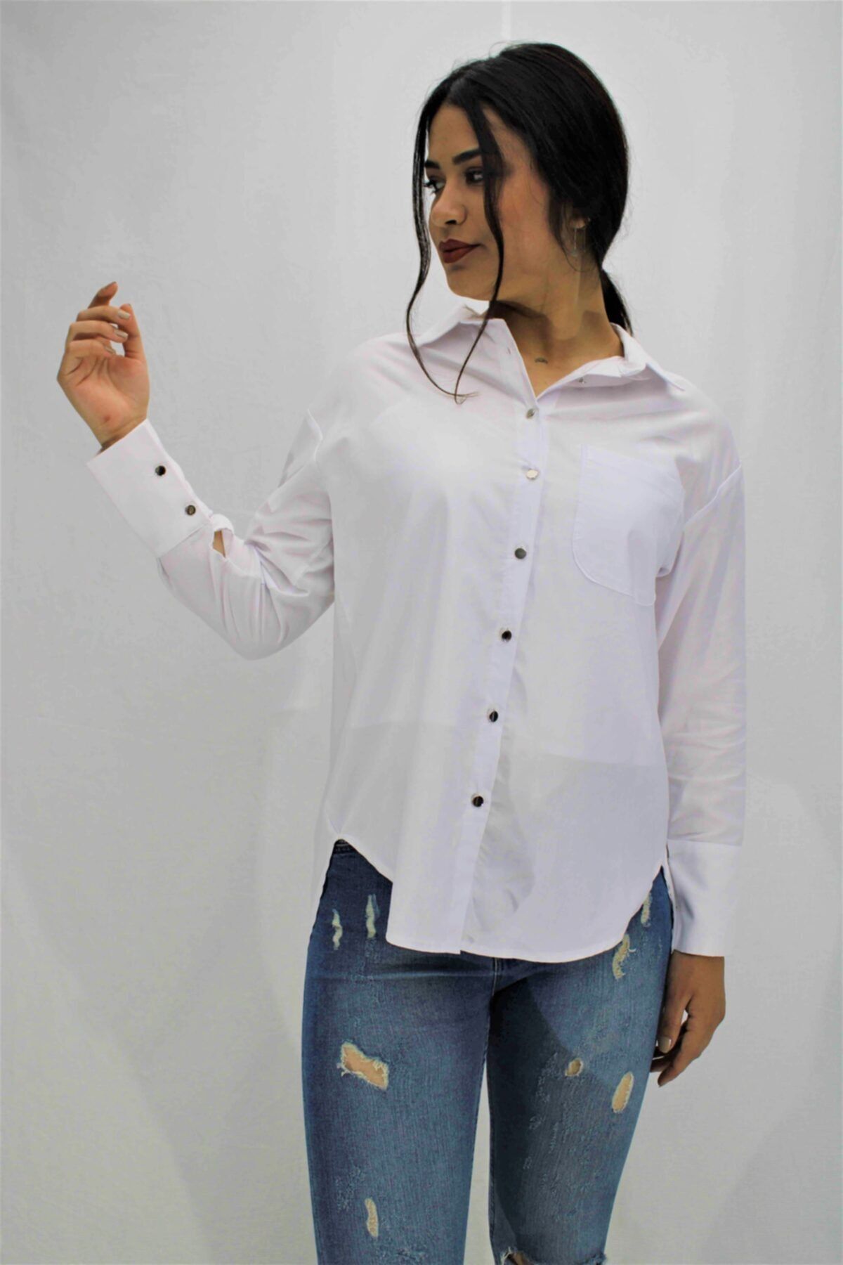 Swass Beyaz Renkte Iç Bluzlu Gömlek