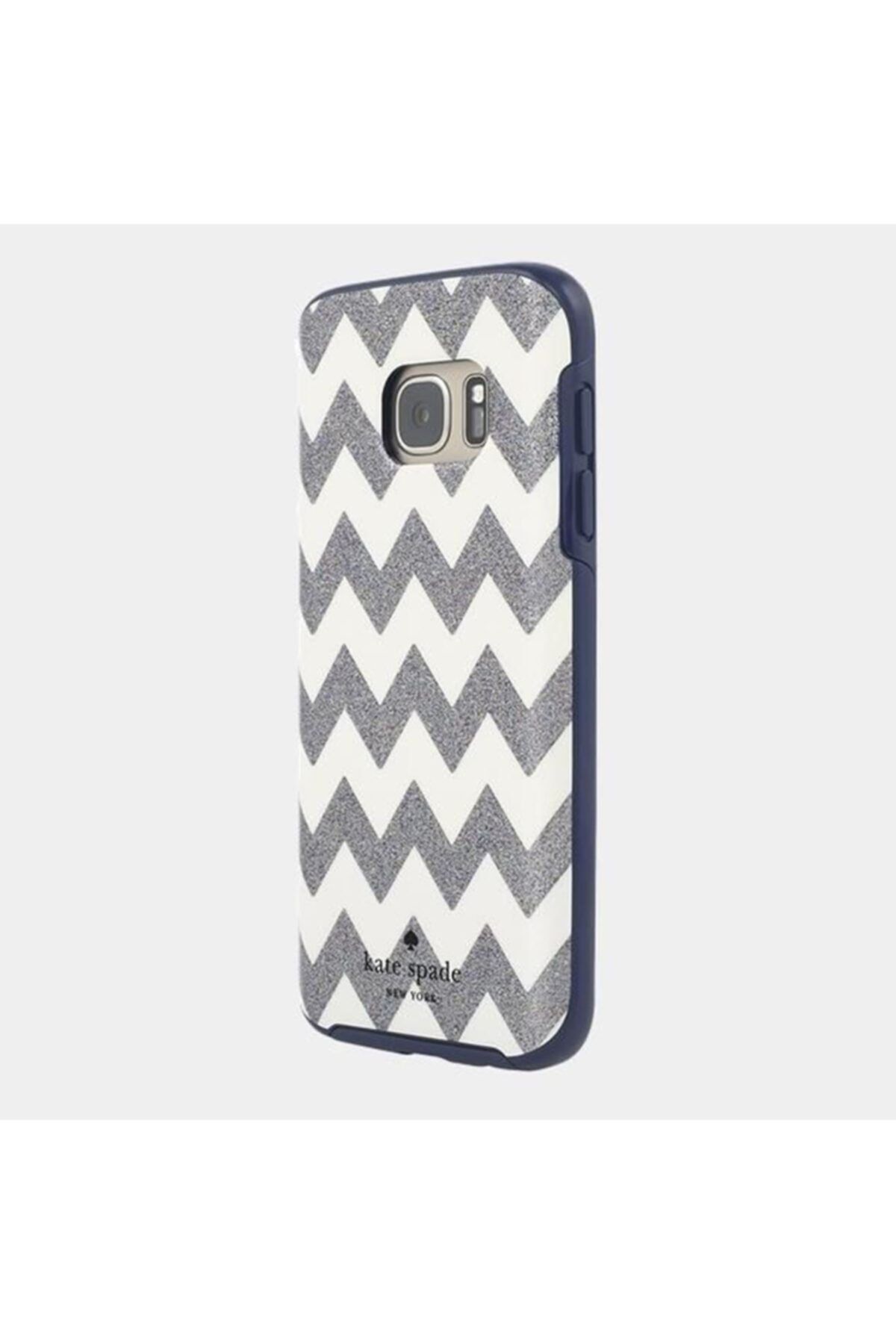 Kate Spade Galaxy S7 Hybrid Hardshell Serisi Koruyucu Arka Kapak (Gümüş/beyaz)