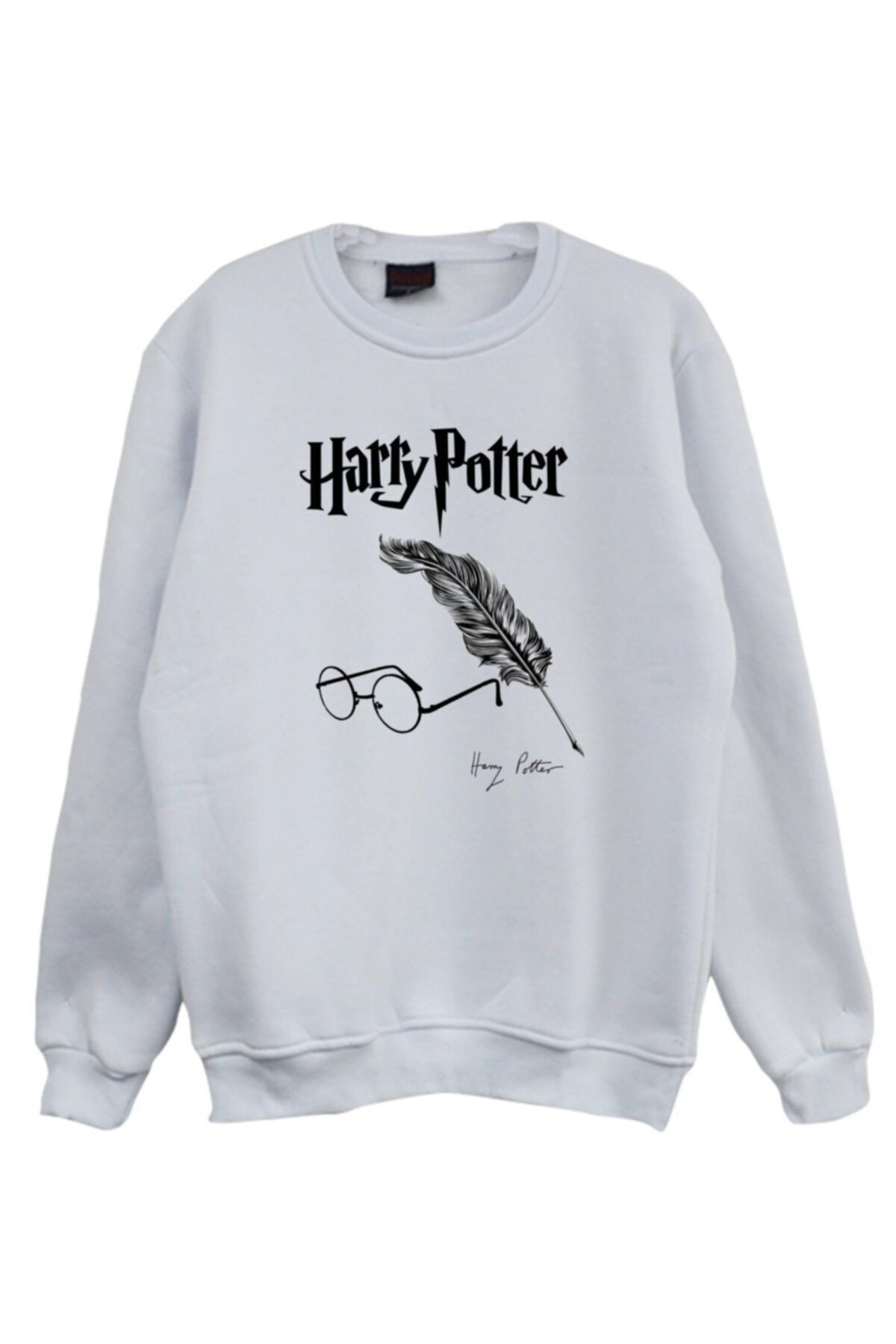 fame-stoned Harry Potter Tüy Kalem Gözlük Imza Baskılı Sweatshirt