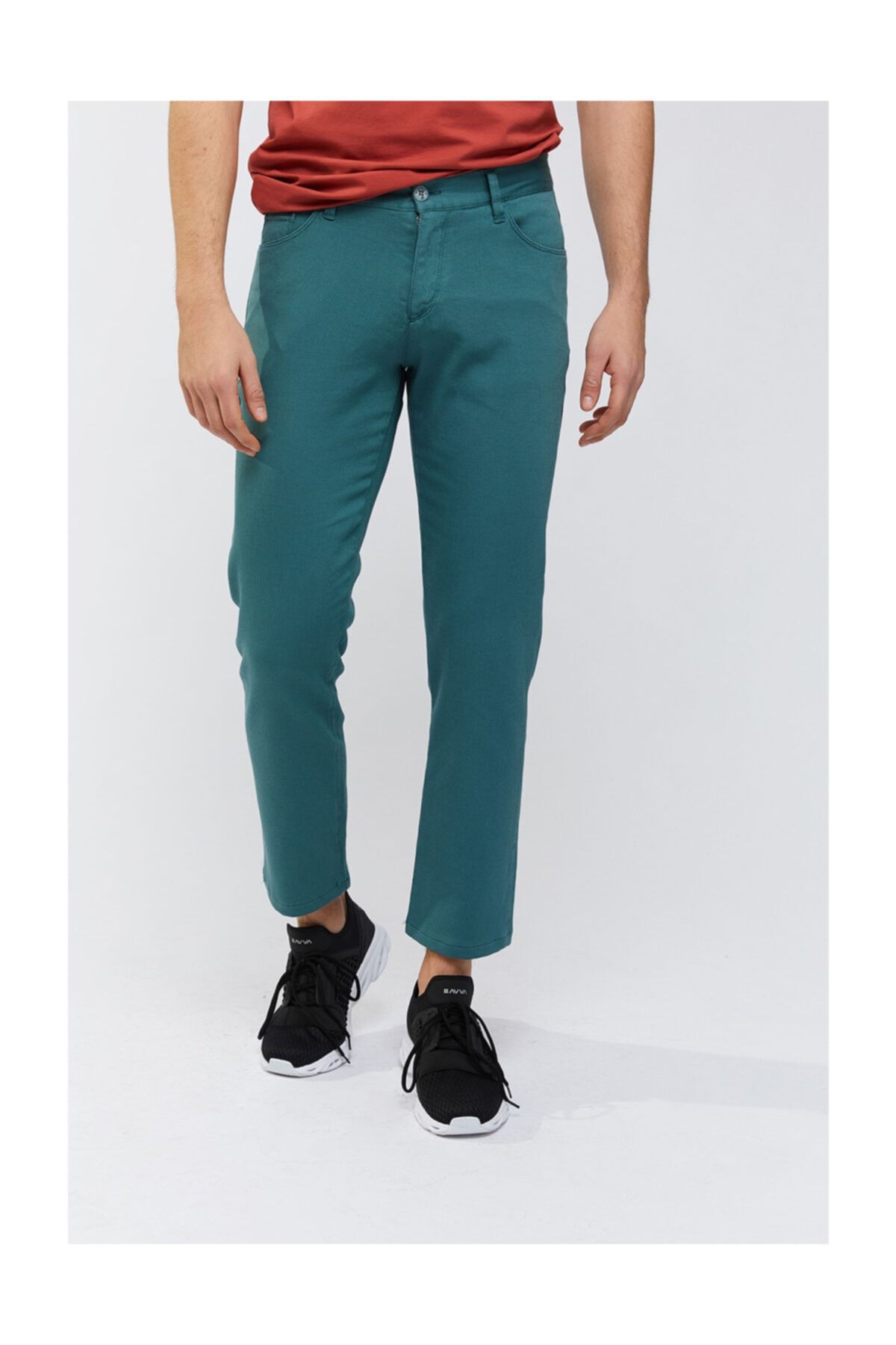 Avva Erkek Yeşil 5 Cepli Armürlü Slim Fit Pantolon A91y3016