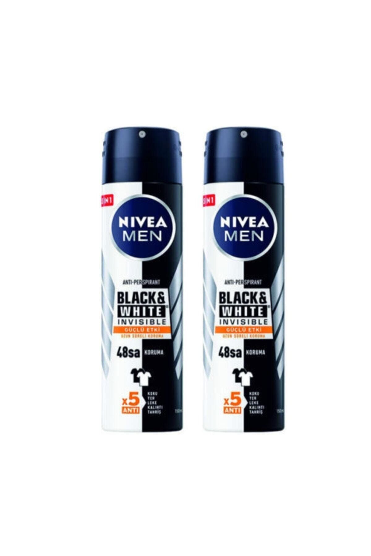 NIVEA Men Black&white Güçlü Etki Deodorant 150 ml. X 2 Ad.