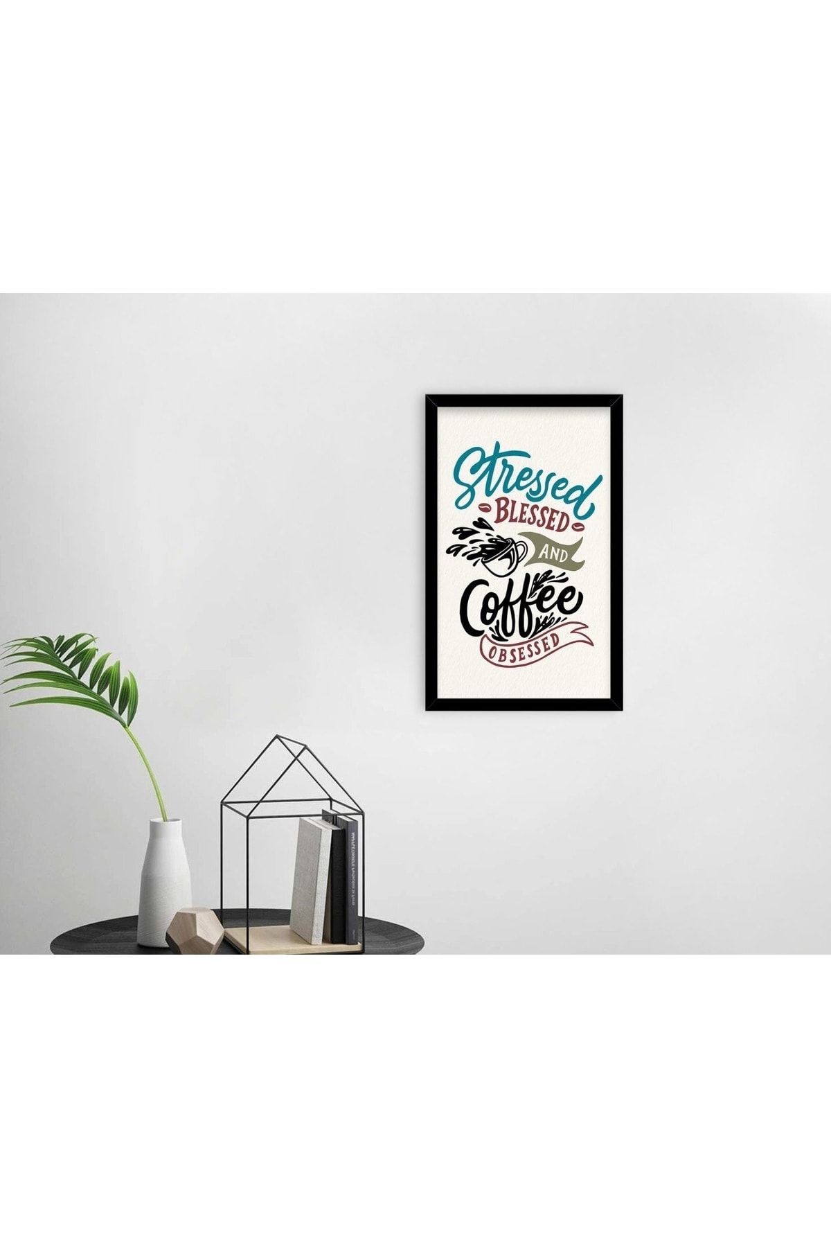 Bk Gift Home Coffee Tasarımlı Dekoratif Ahşap Siyah Çerçeveli Tablo-3