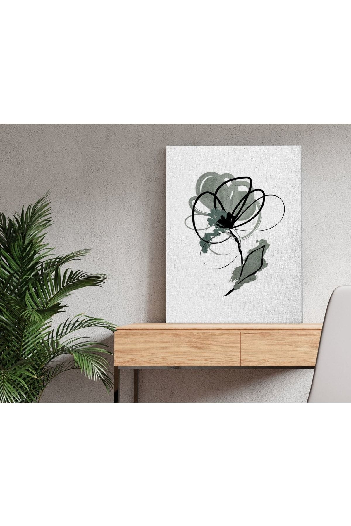 Bk Gift Home Minty Flower Tasarımlı Kanvas Tablo 50x70cm-1