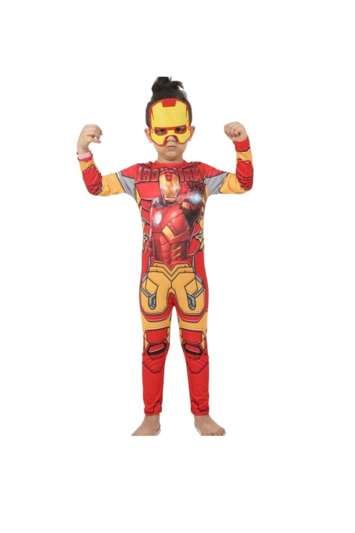 Lolliboomkids Erkek Çocuk Marvel Avengers Demir Adam Ironman Maskeli Çocuk Kostüm