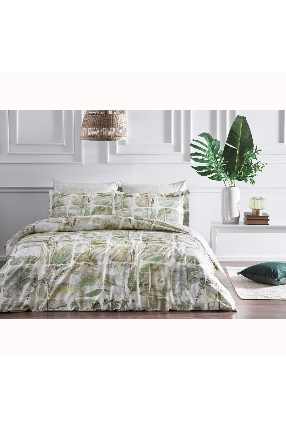 Linens Clover Çift Kişilik Nevresim Takımı Yeşil