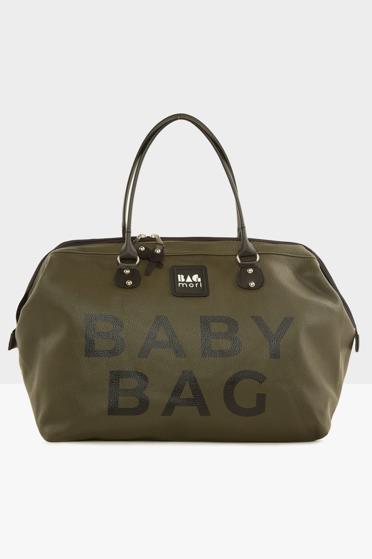 Bagmori Haki Baby Bag Baskılı Deri Anne Bebek Bakım Çantası M000007204