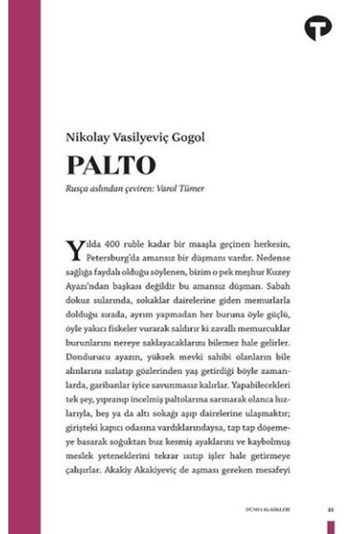 Turkuvaz Kitap Palto Nikolay Vasilyeviç Gogol