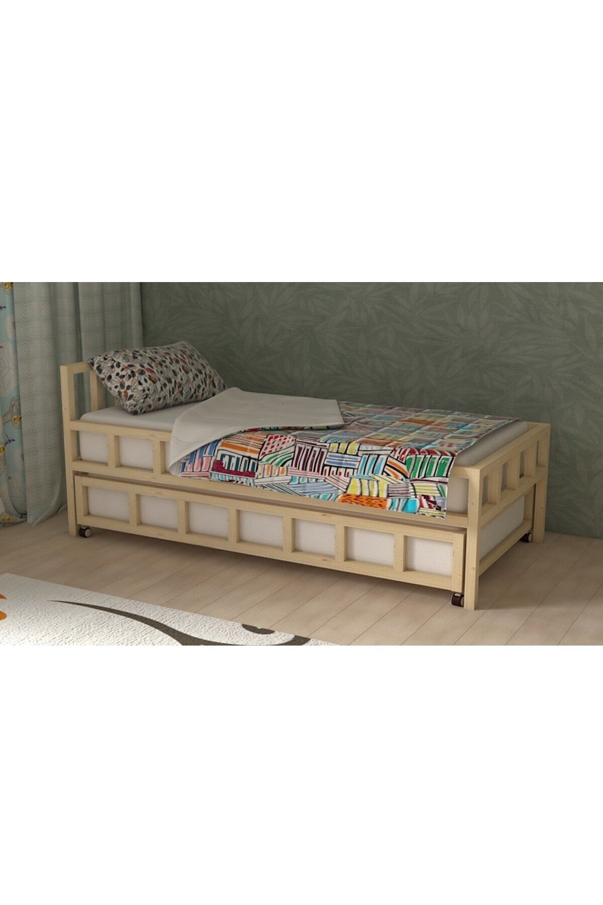 Ceebebek Yavrulu Çekmece Tipi Yatak 90 X 190 Ve 90 X 180 Doğal