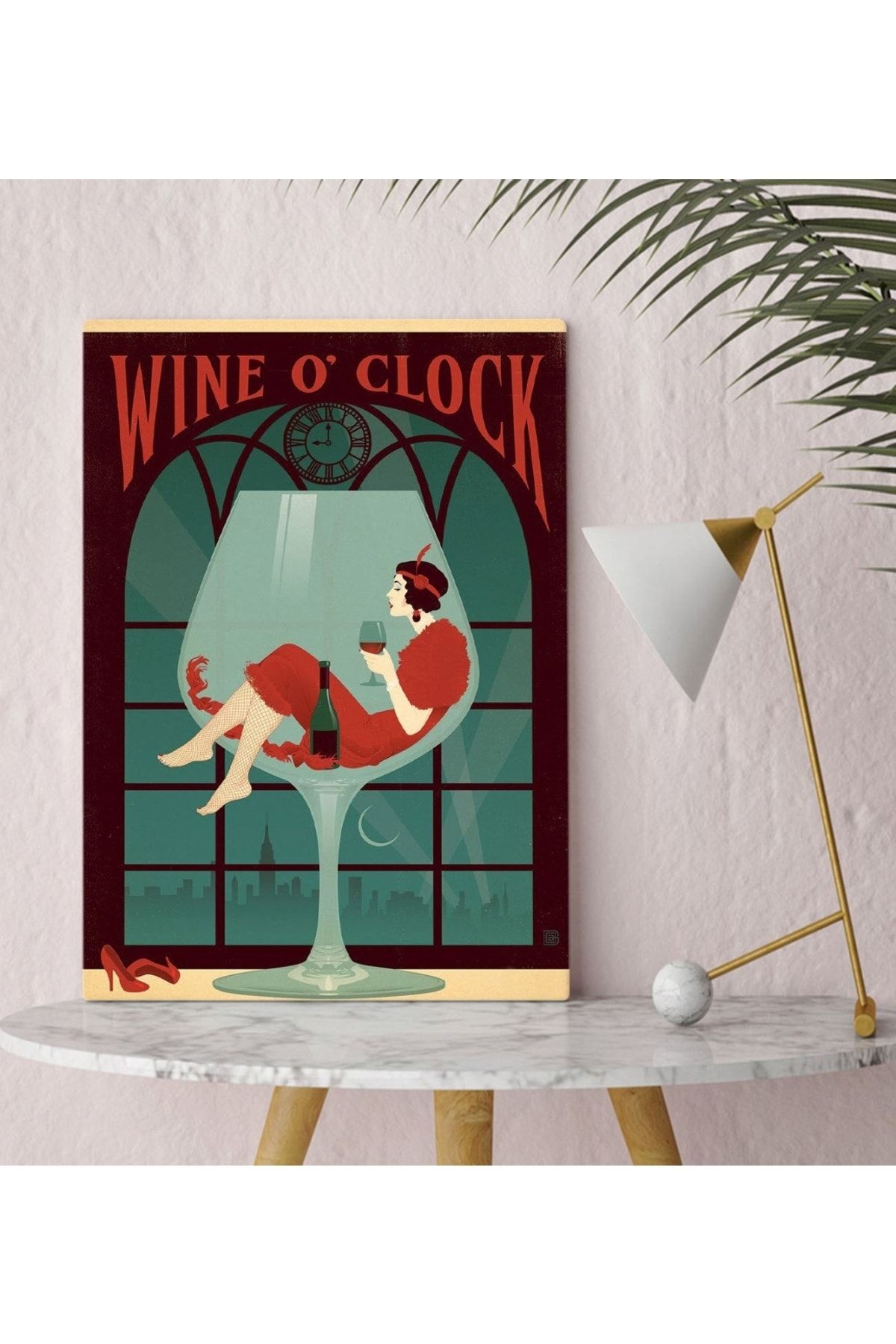 Bk Gift Gift Wine O'clock Tasarımlı Kanvas Tablo 30x50cm-1