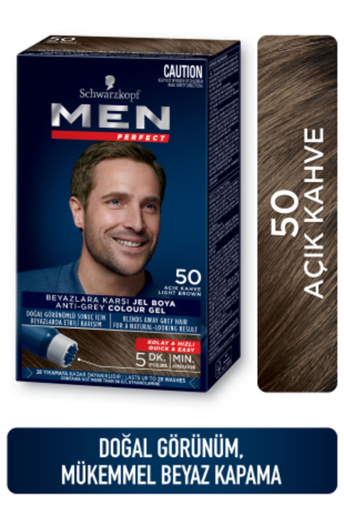 Men Perfect Perfect Erkek No:50 Açık Kahve Saç Boyası