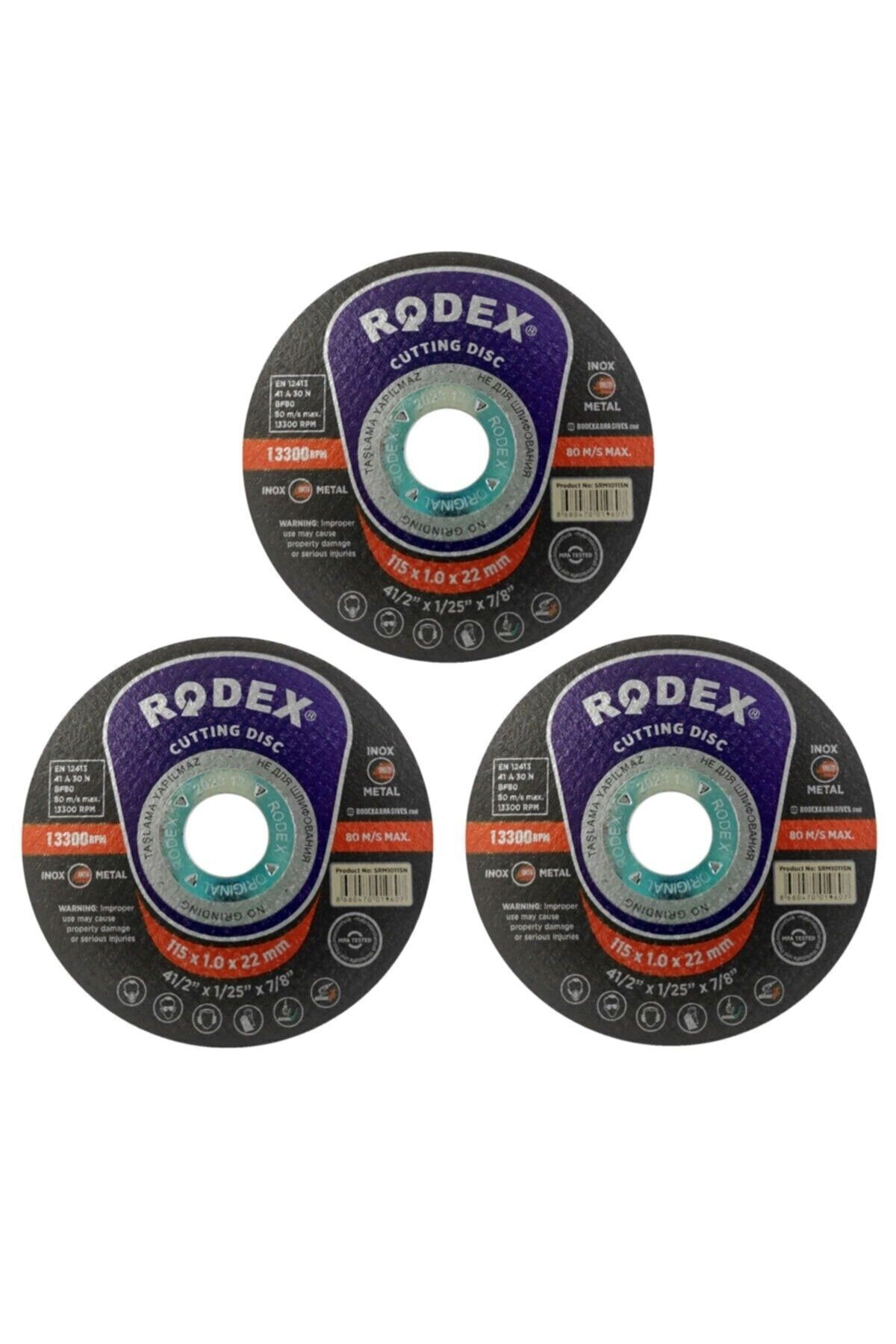 Telvesse Rodex Inox Metal Kesici Taş Disk Taşlama Spiral Kesme Taşı 115 X 1 Mm 3 Adet