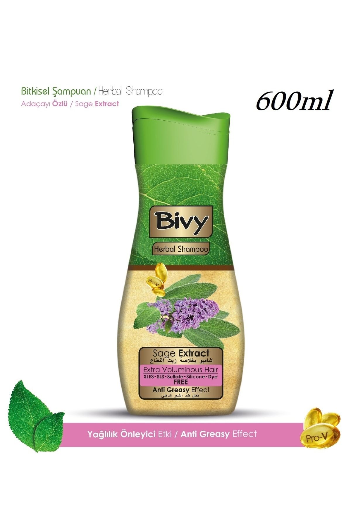 Bivy Bitkisel Sülfatsız Şampuan Adaçayı 600 ml