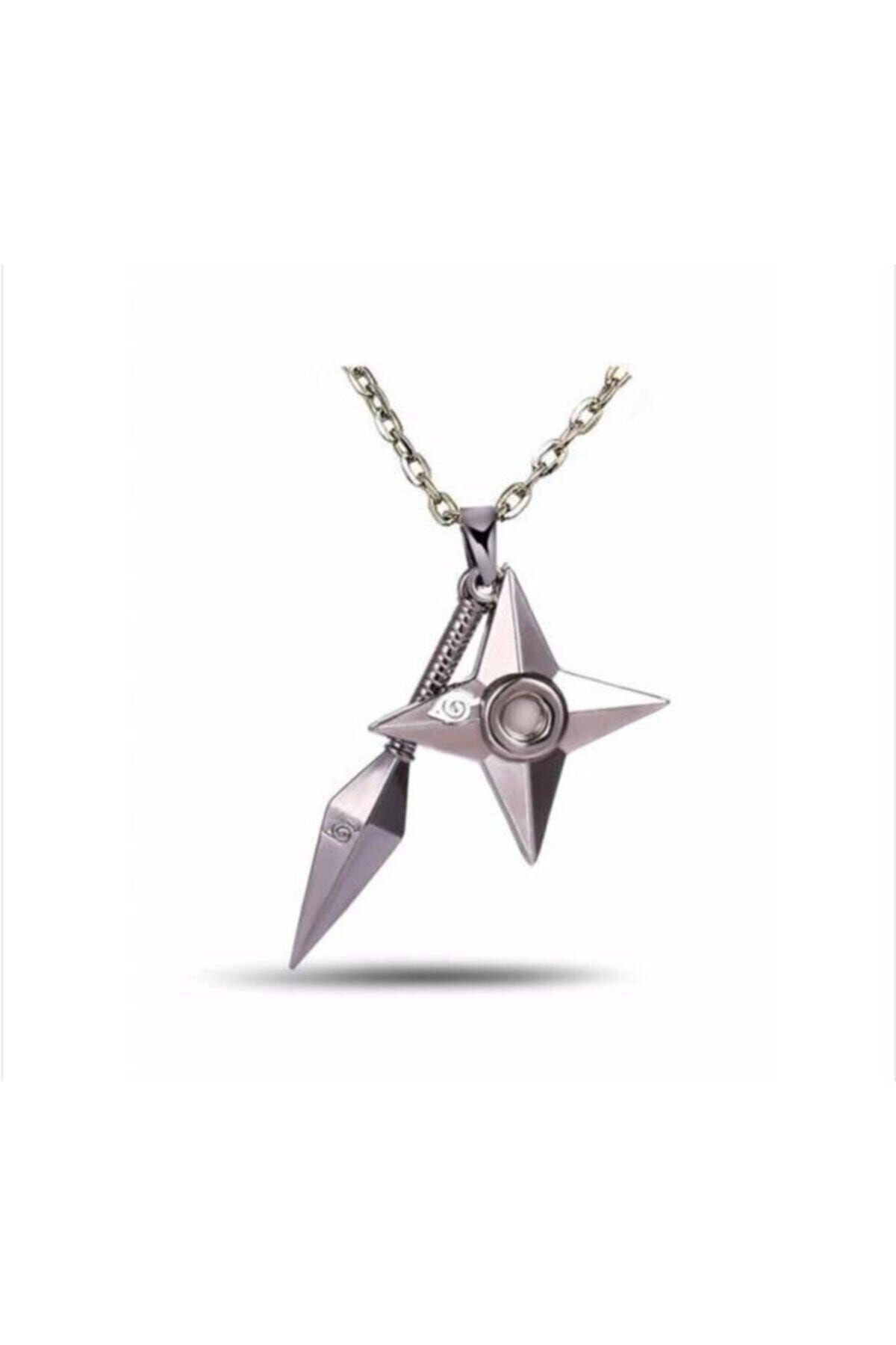 Kuzgunshop Naruto Shiruken Ve Kunai Zincirli Kolye