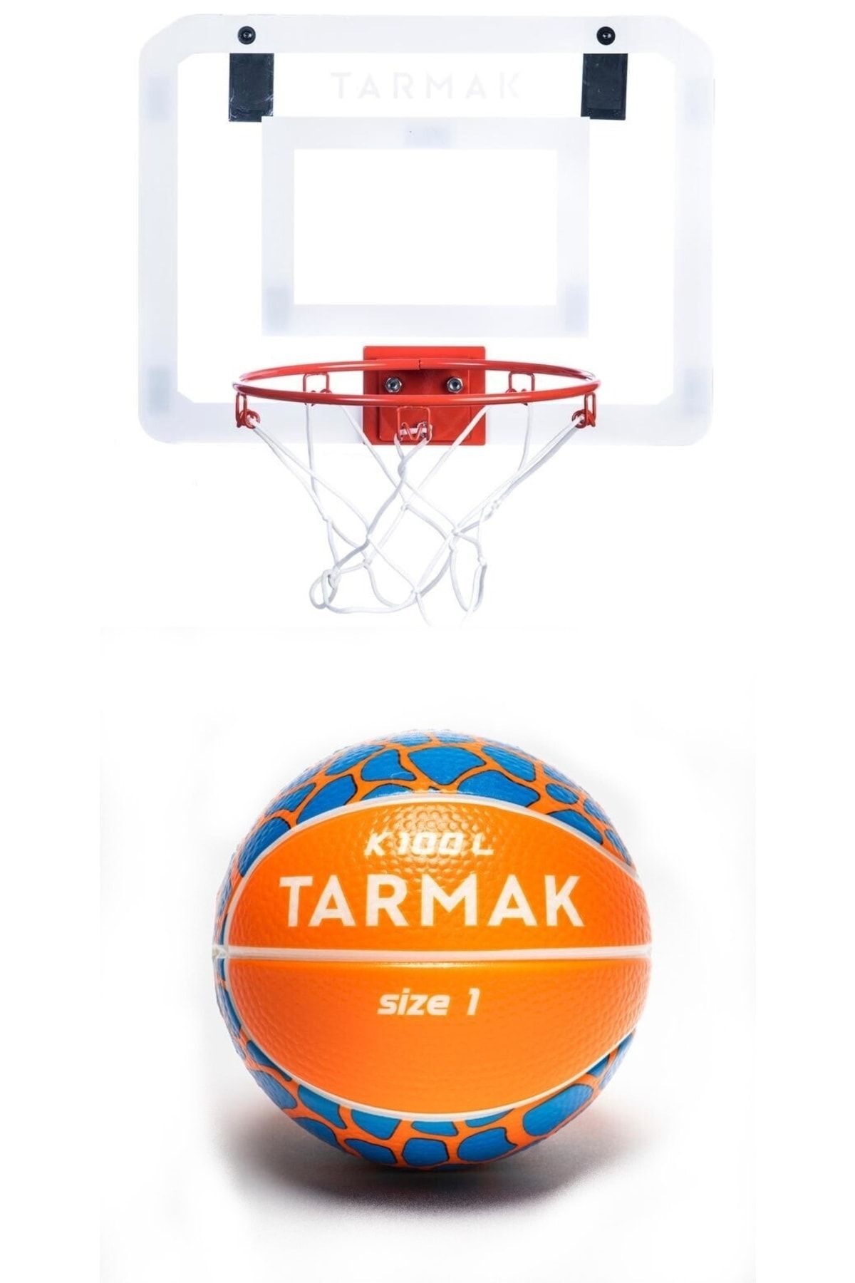 Decathlon - Mını B Basketbol Potası Ve Mini Basketbol Topu 1 Numara Yeşil Kırmızı Turuncu