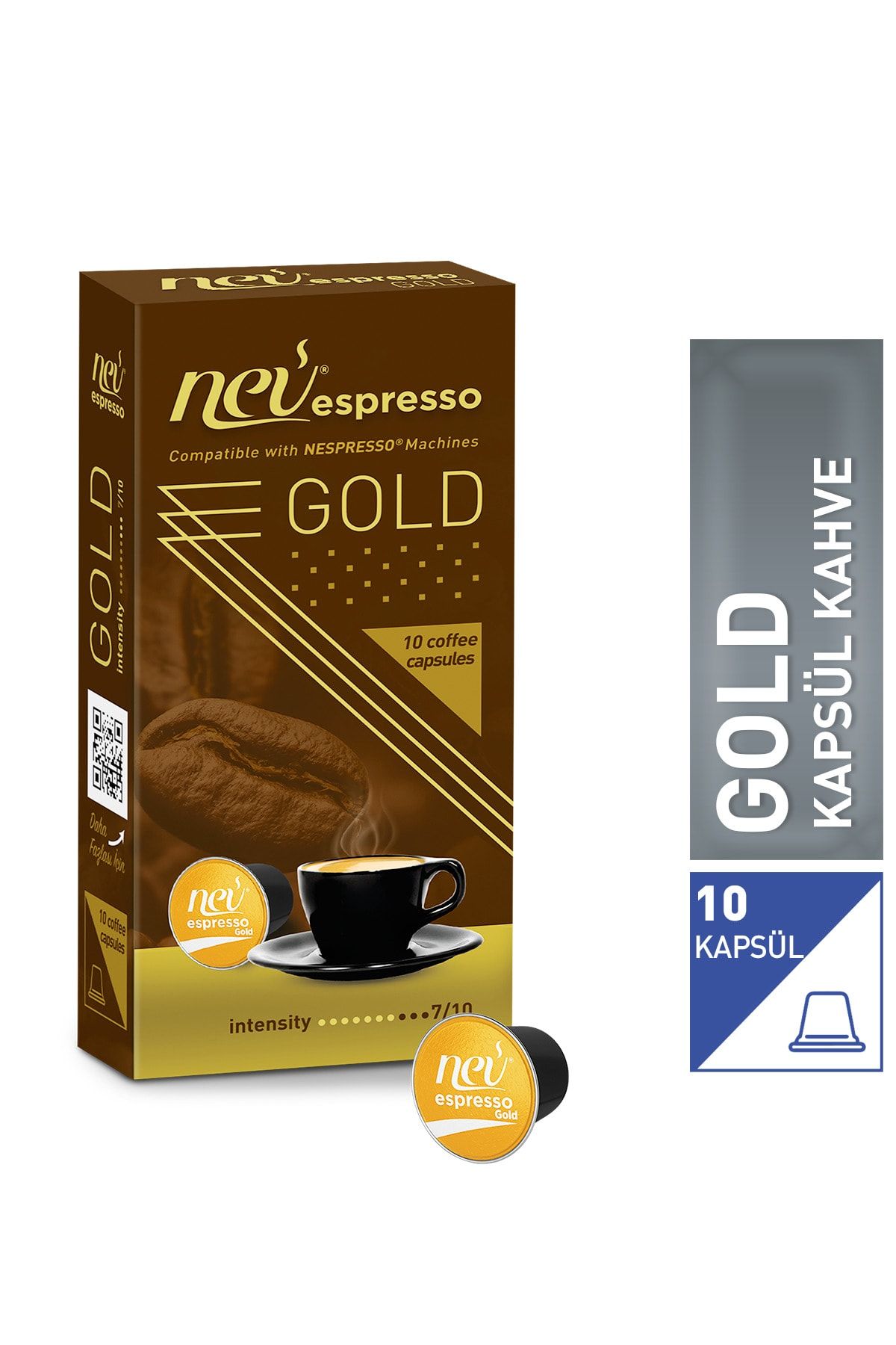 nev espresso Gold Kapsül Kahve 1 Kutu Nespresso Uyumlu