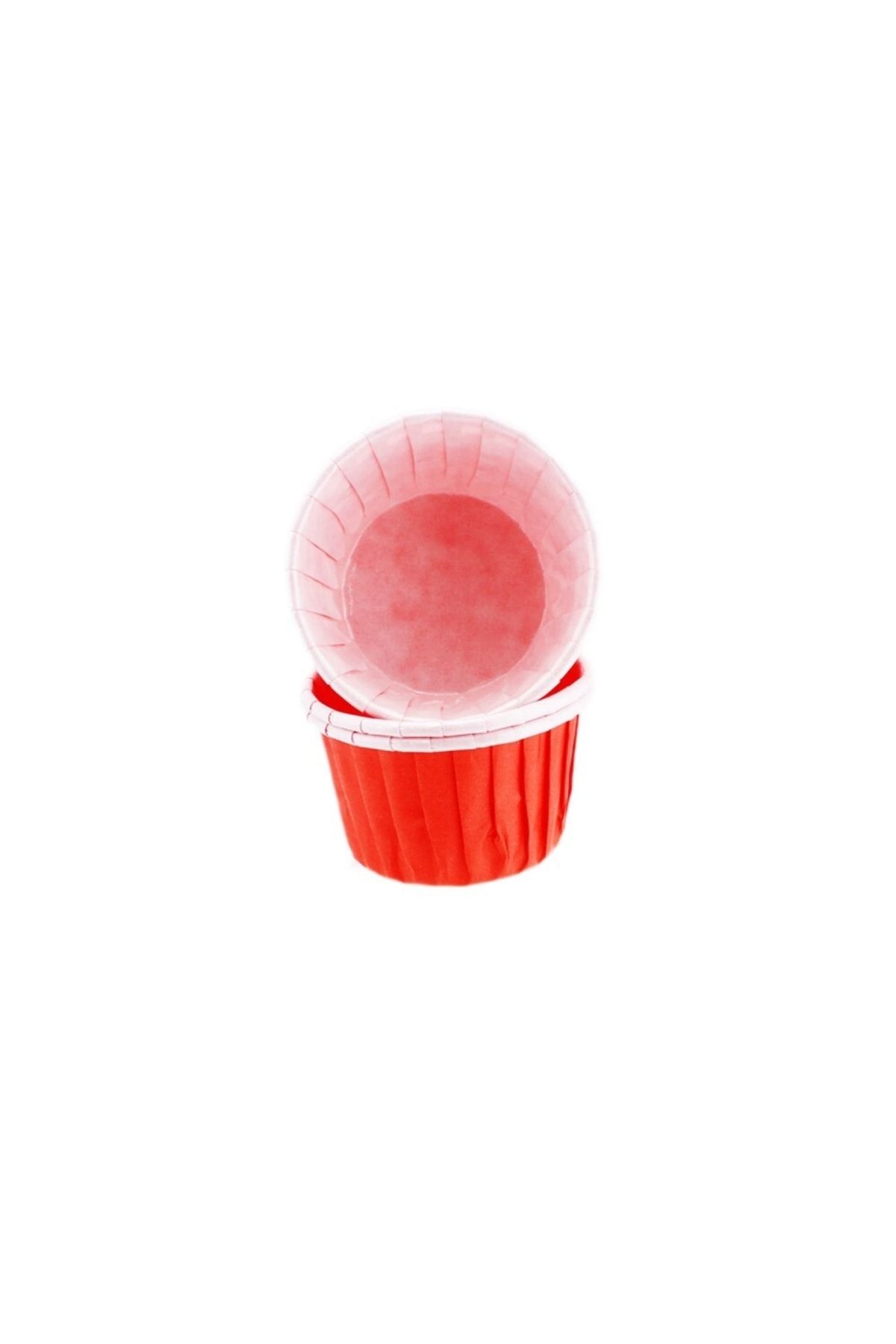 ELGALA Muffin Cupcake Kek Kalıbı Özel Pet Kapsül 20 Adet Kırmızı Renk
