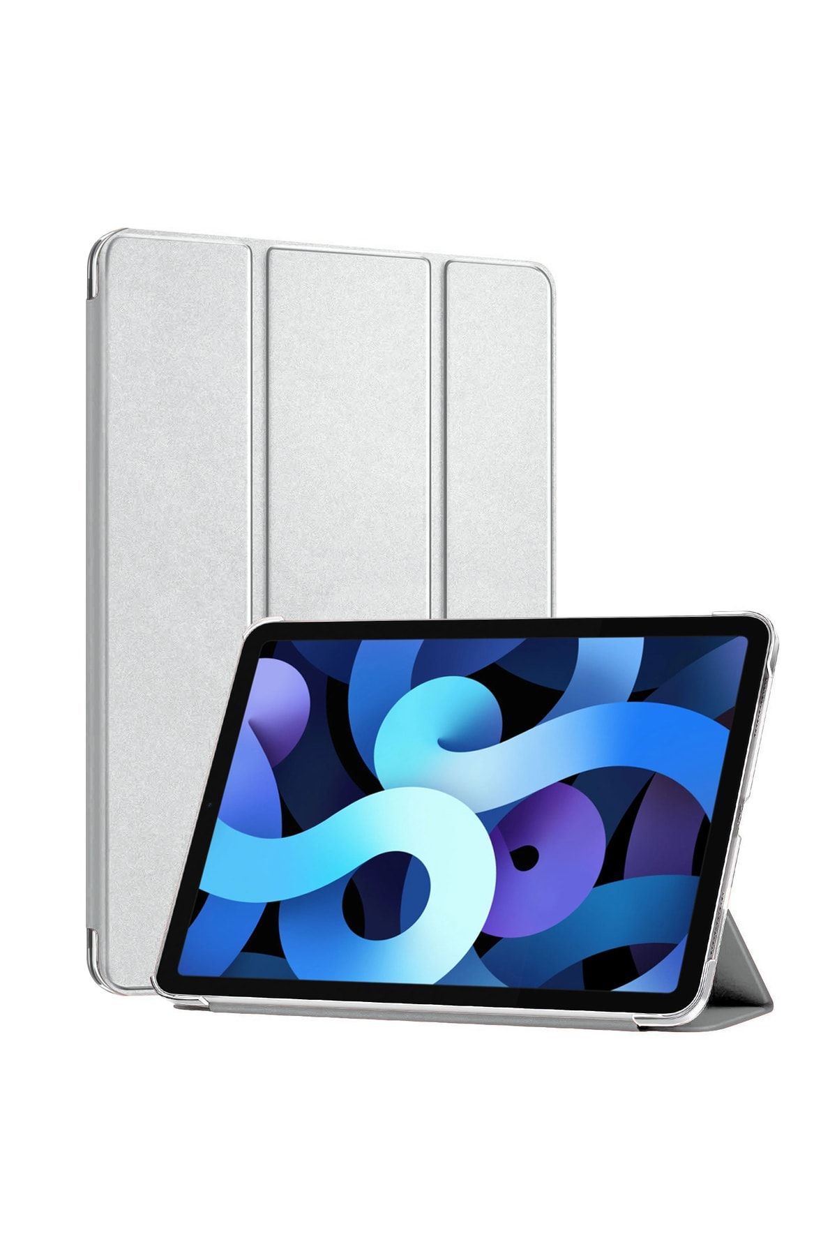 Microsonic Ipad Air 5.nesil 2022 Kılıf Slim Translucent Smart Cover Gümüş Uyumlu