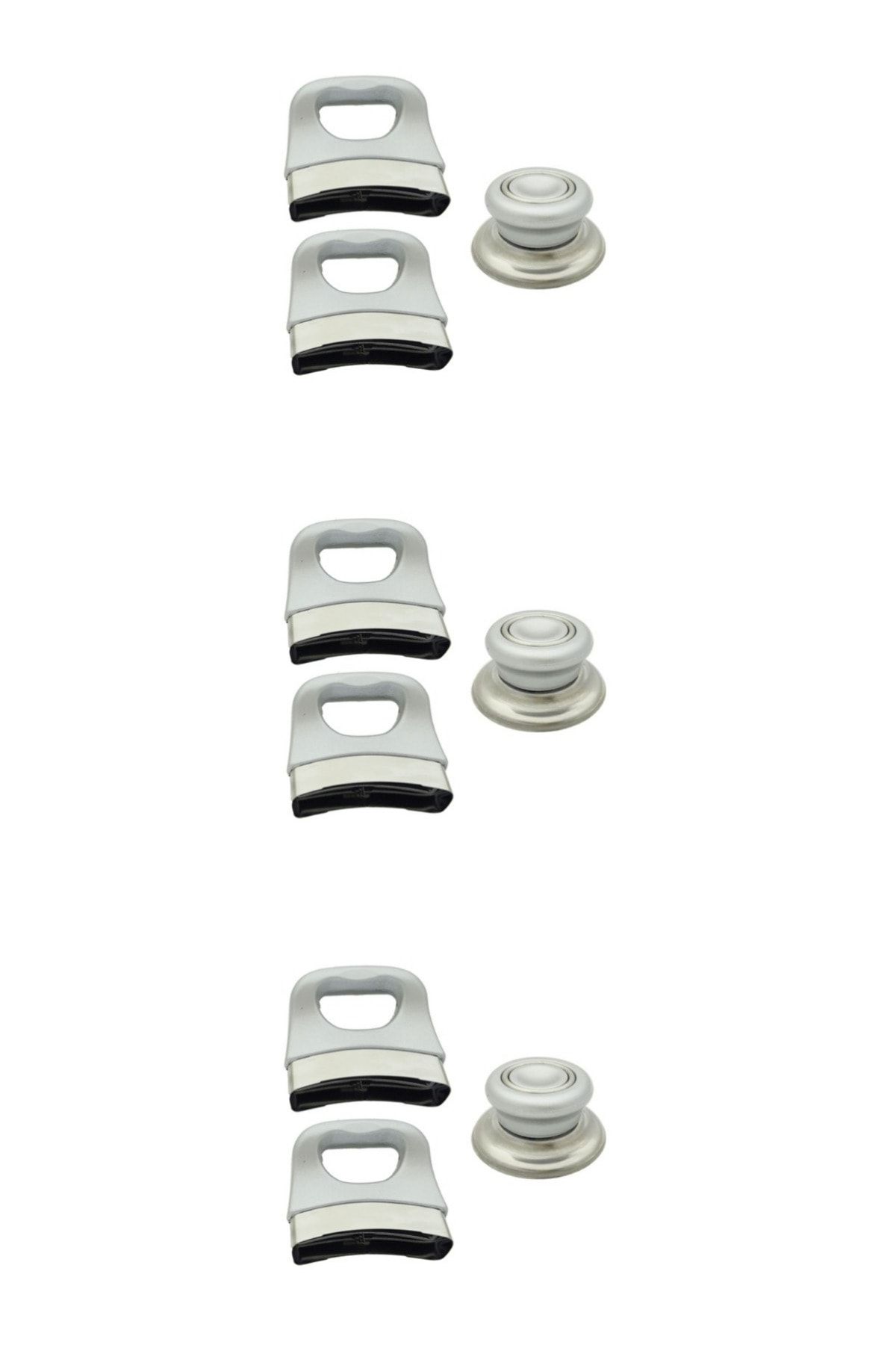 Butikdekor Gri Tencere Tava Kulp Seti 3'lü Set Sap Kulp Tutamak Seti Tencere Sapı (3 ADET SET)