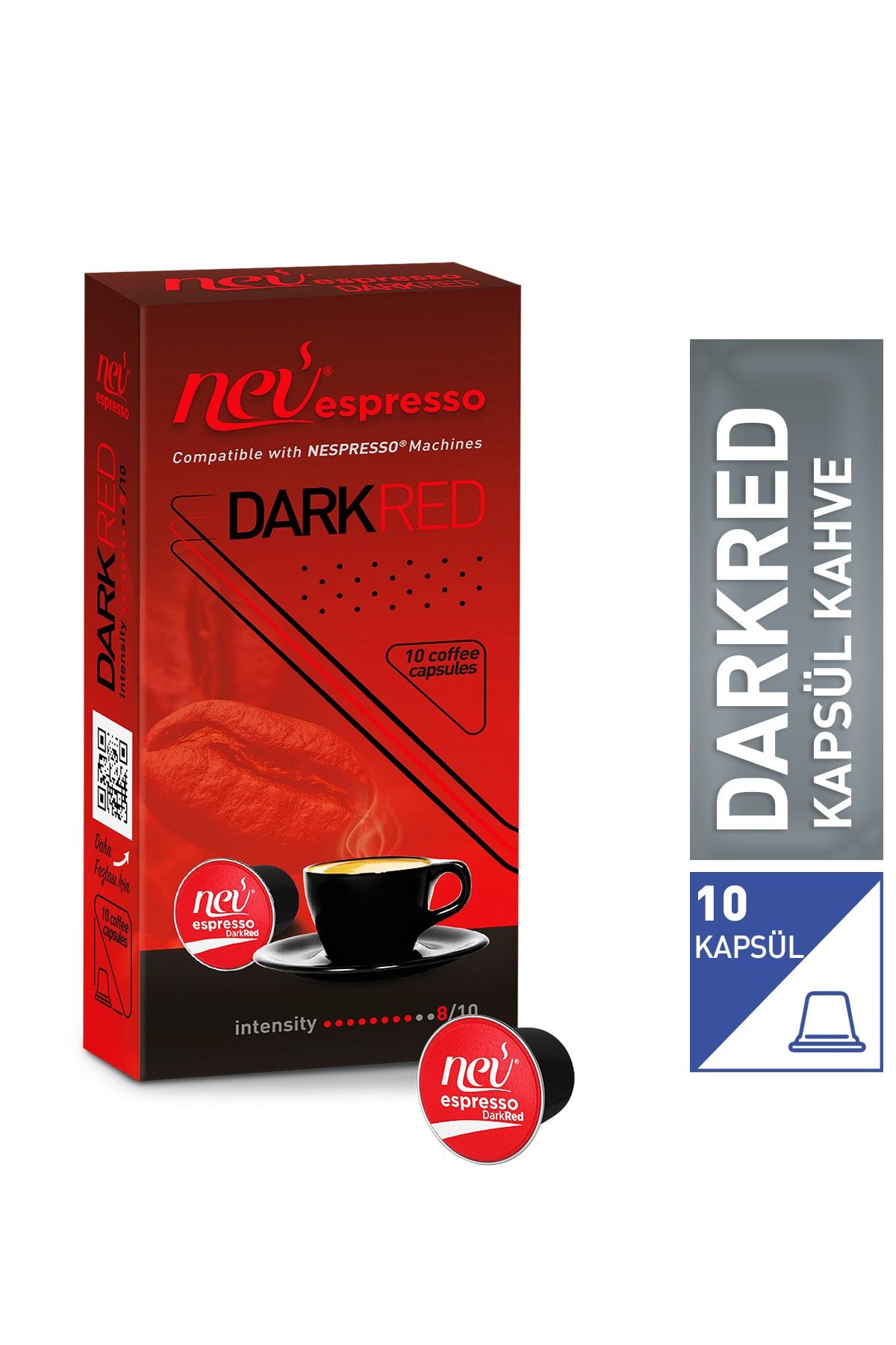 nev espresso Darkred Kapsül Kahve 1 Kutu Nespresso Uyumlu