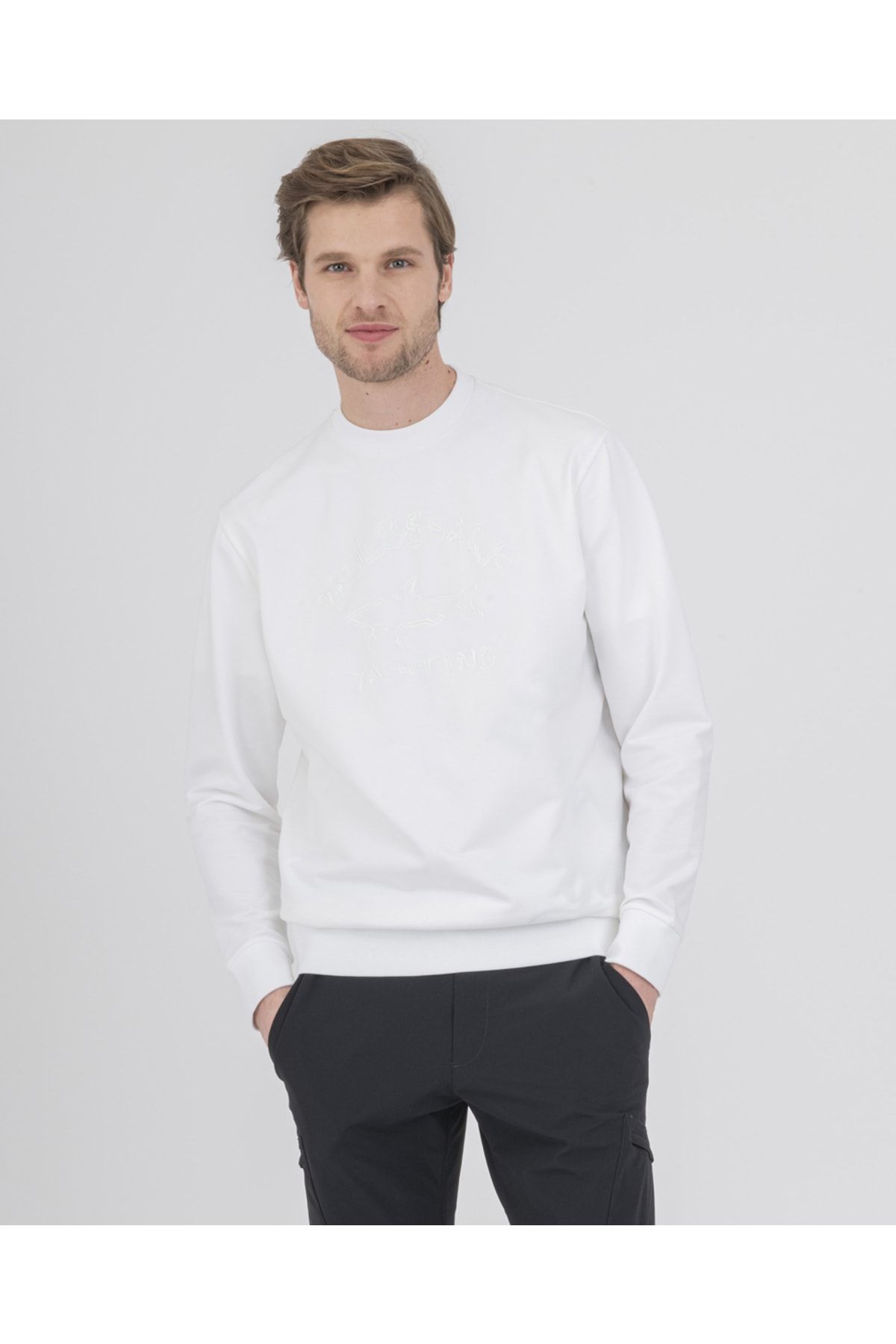 Paul&Shark Men's Knıtted Sweatshırt C.w. Cotton